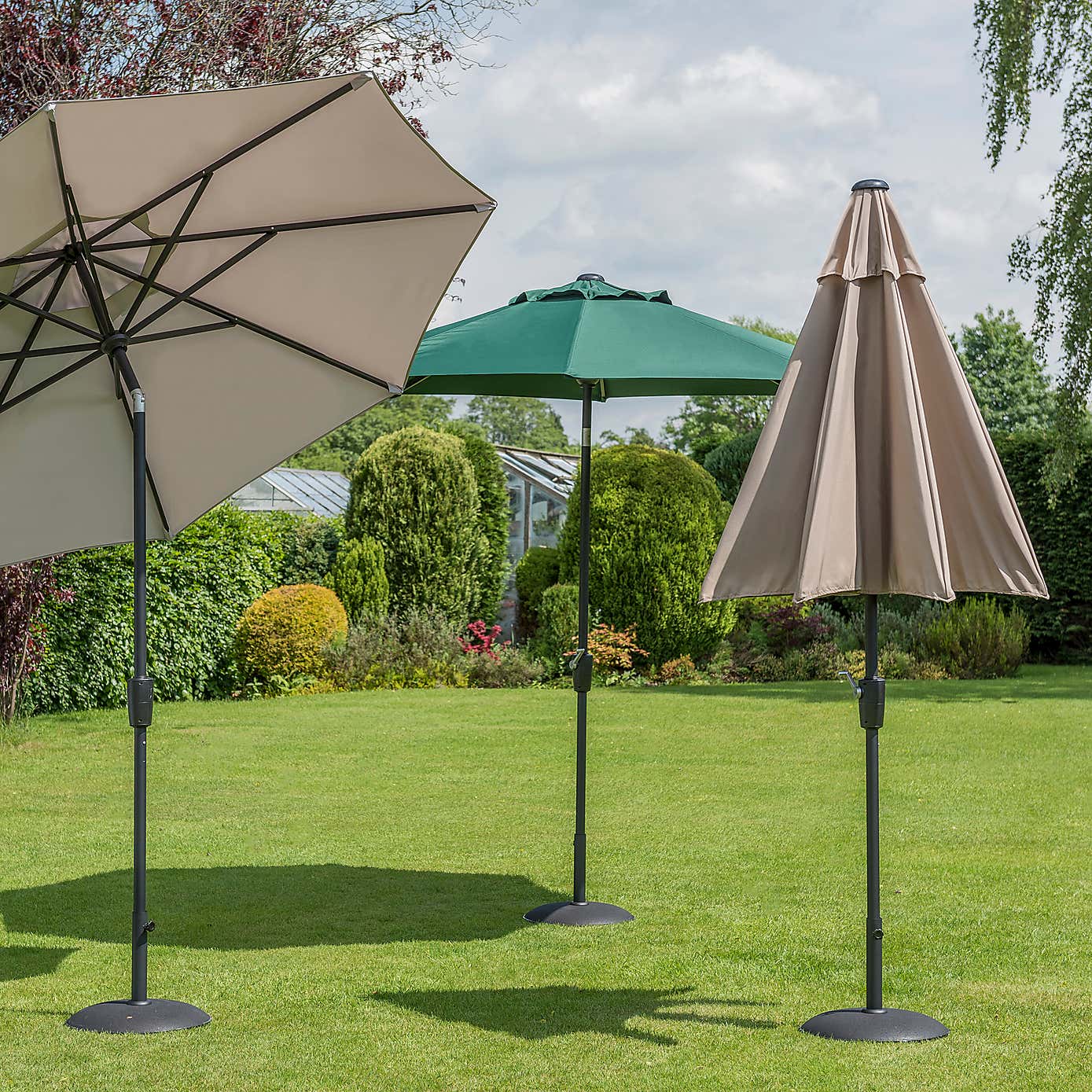3m Elizabeth Crank and Tilt Taupe Parasol