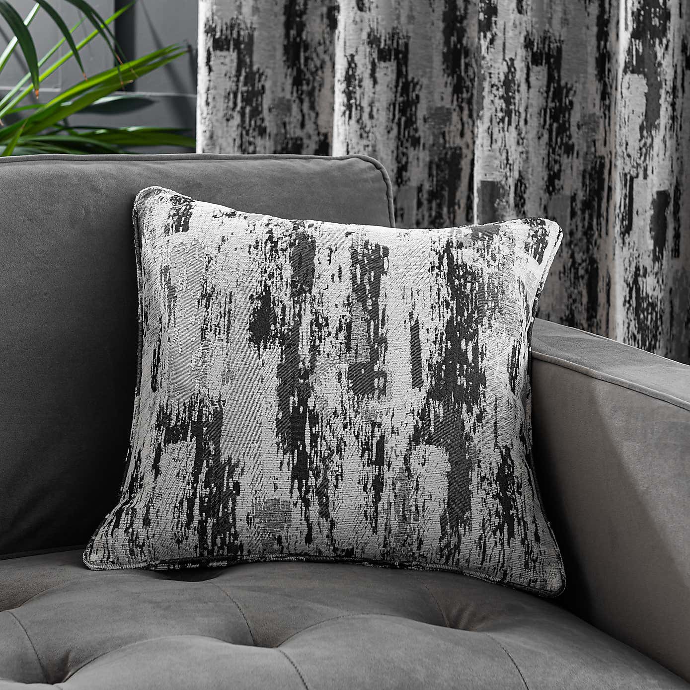 Abstract Global Navy Cushion