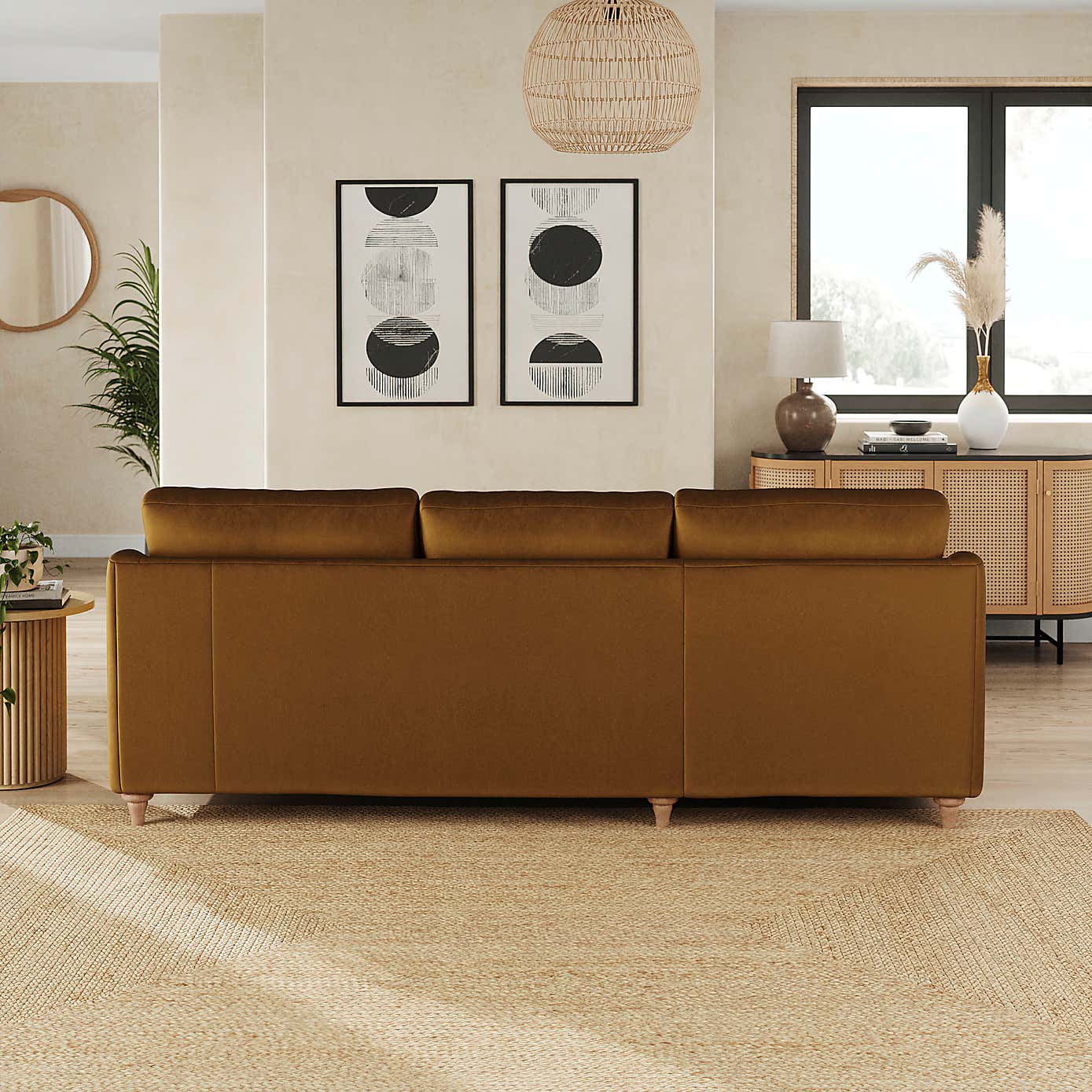 Hattie Matte Plush Velvet Corner Chaise Sofa