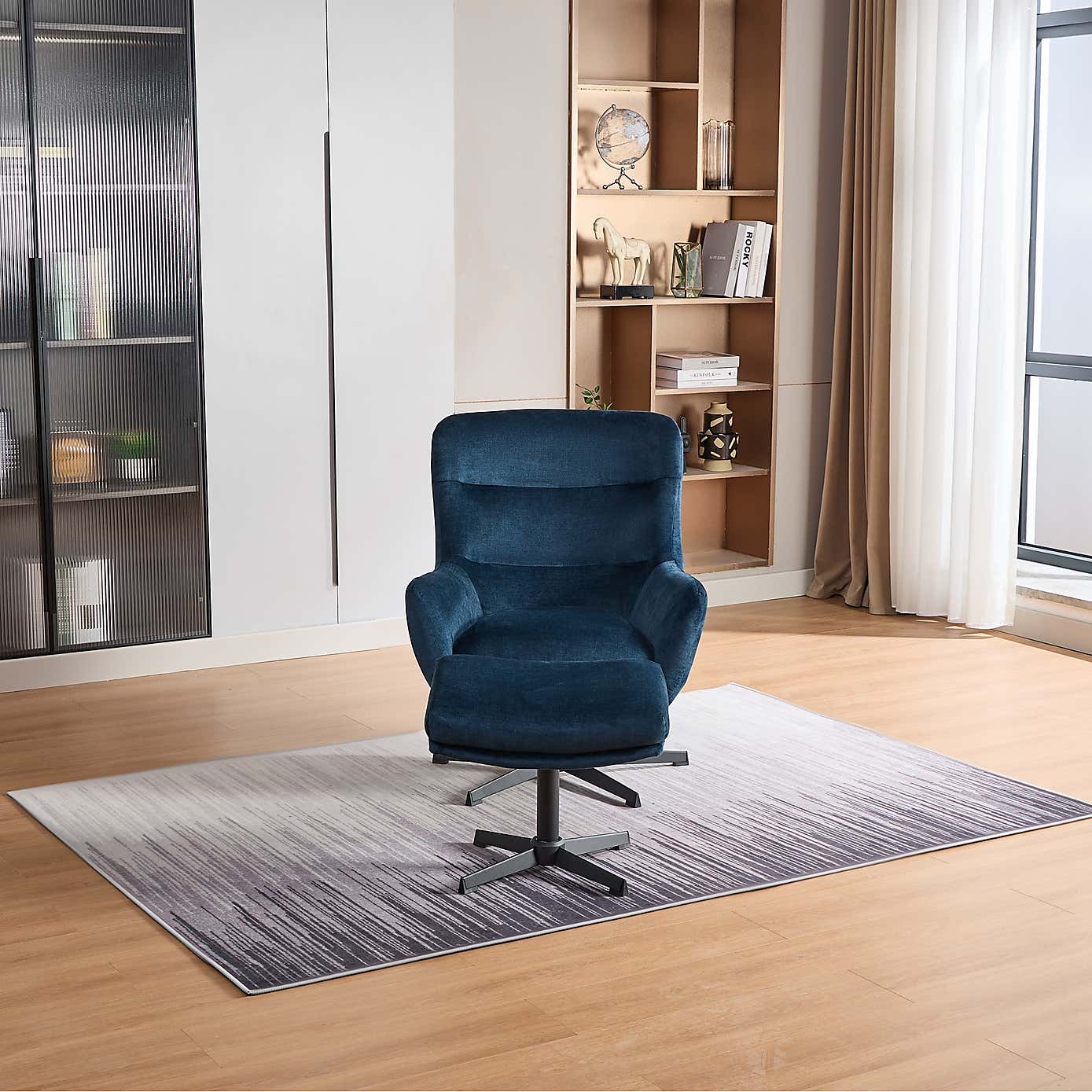 Image Furnishings Isla Swivel Recliner Chair with Footstool