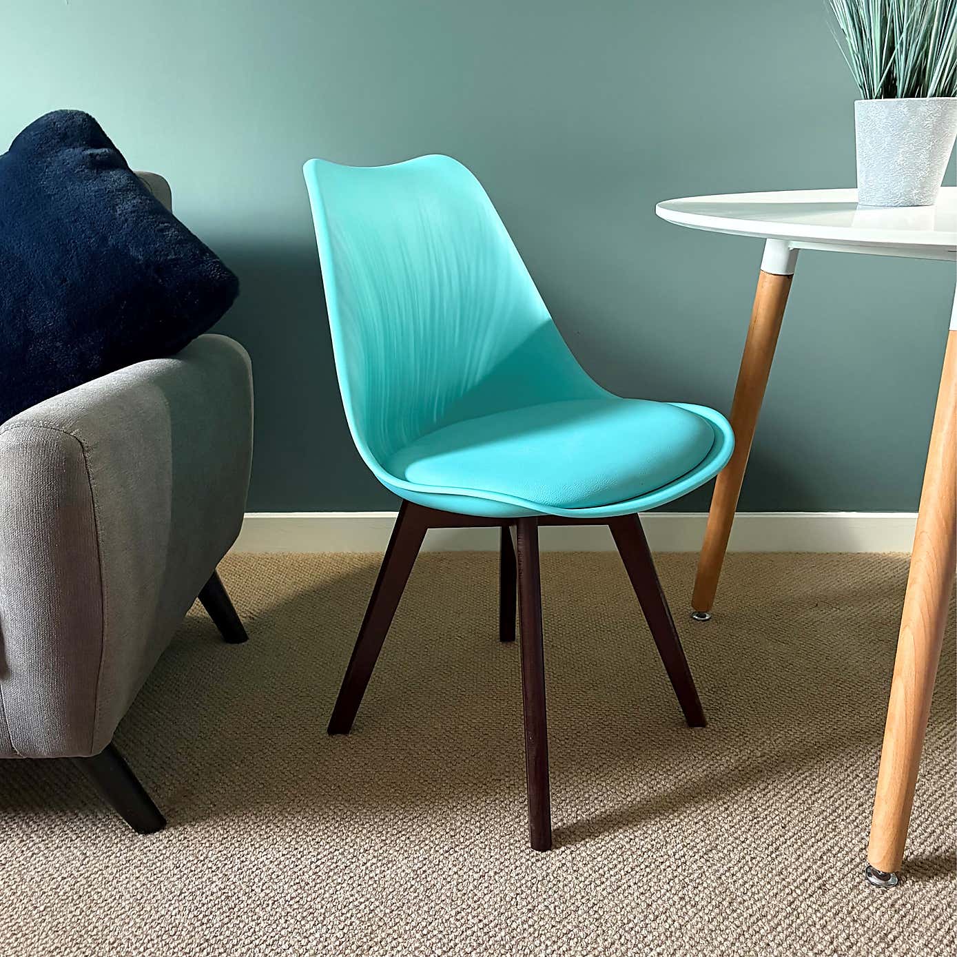 Fusion Living Soho Plastic Dining Chair with Squared Legs