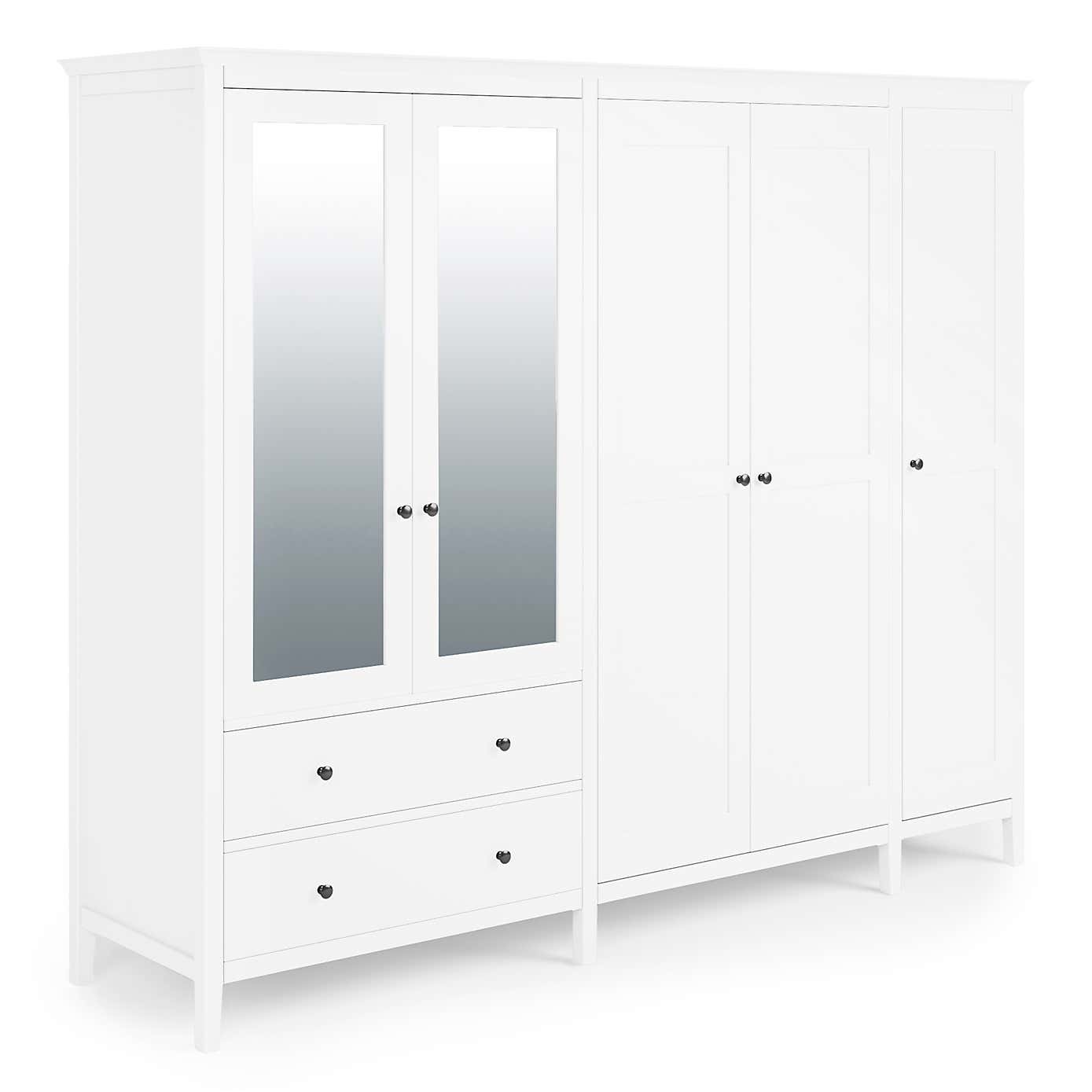 Lynton 5 Door Wardrobe White