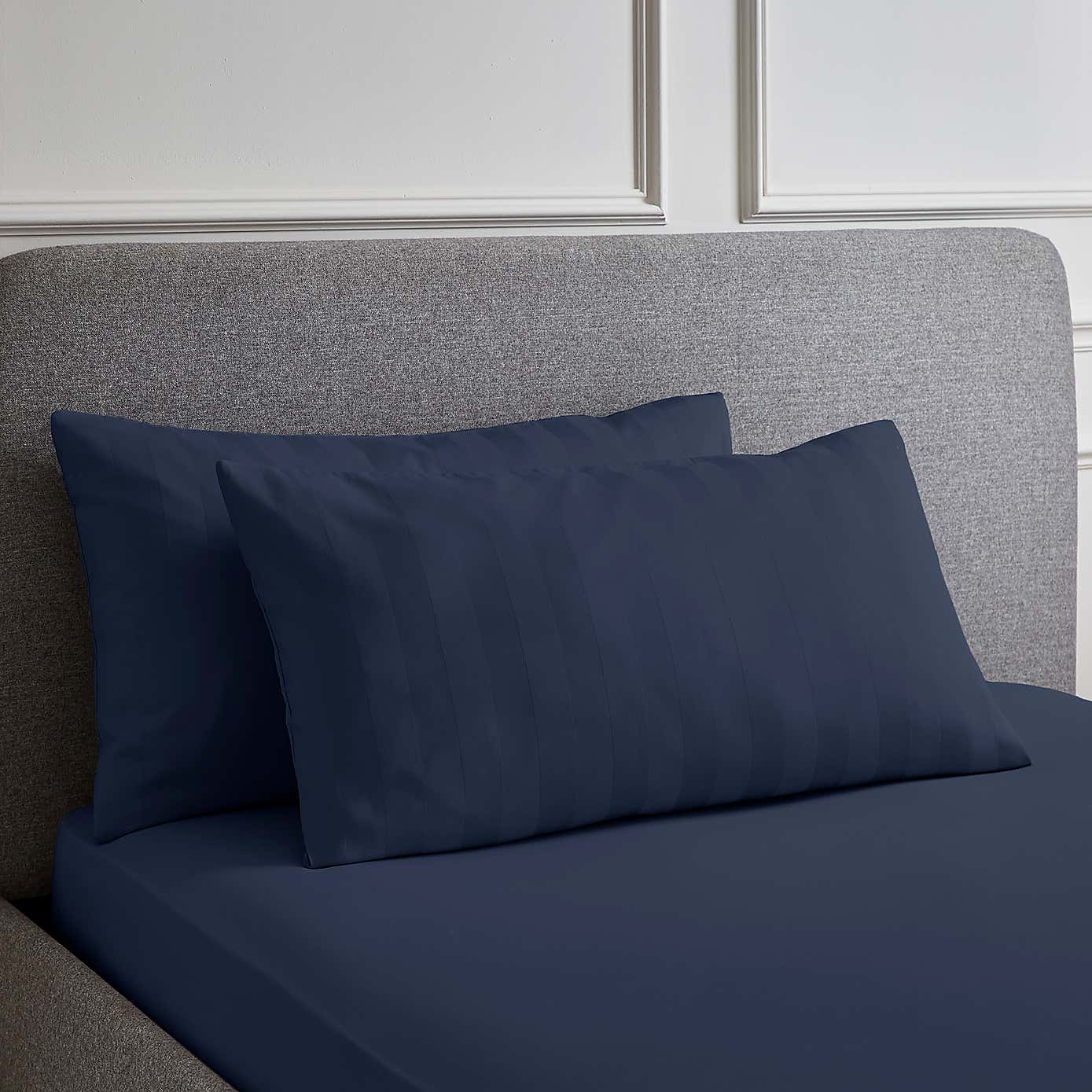 Hotel 230 Thread Count Sateen Stripe Large Standard Pillowcase Pair