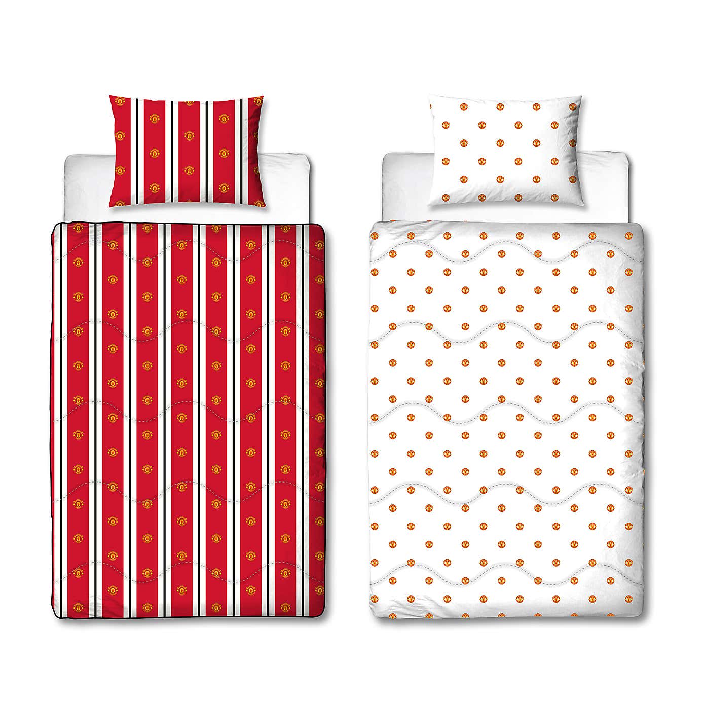 Manchester United Classic 10.5 Tog Single Coverless Duvet and Pillowcase Set