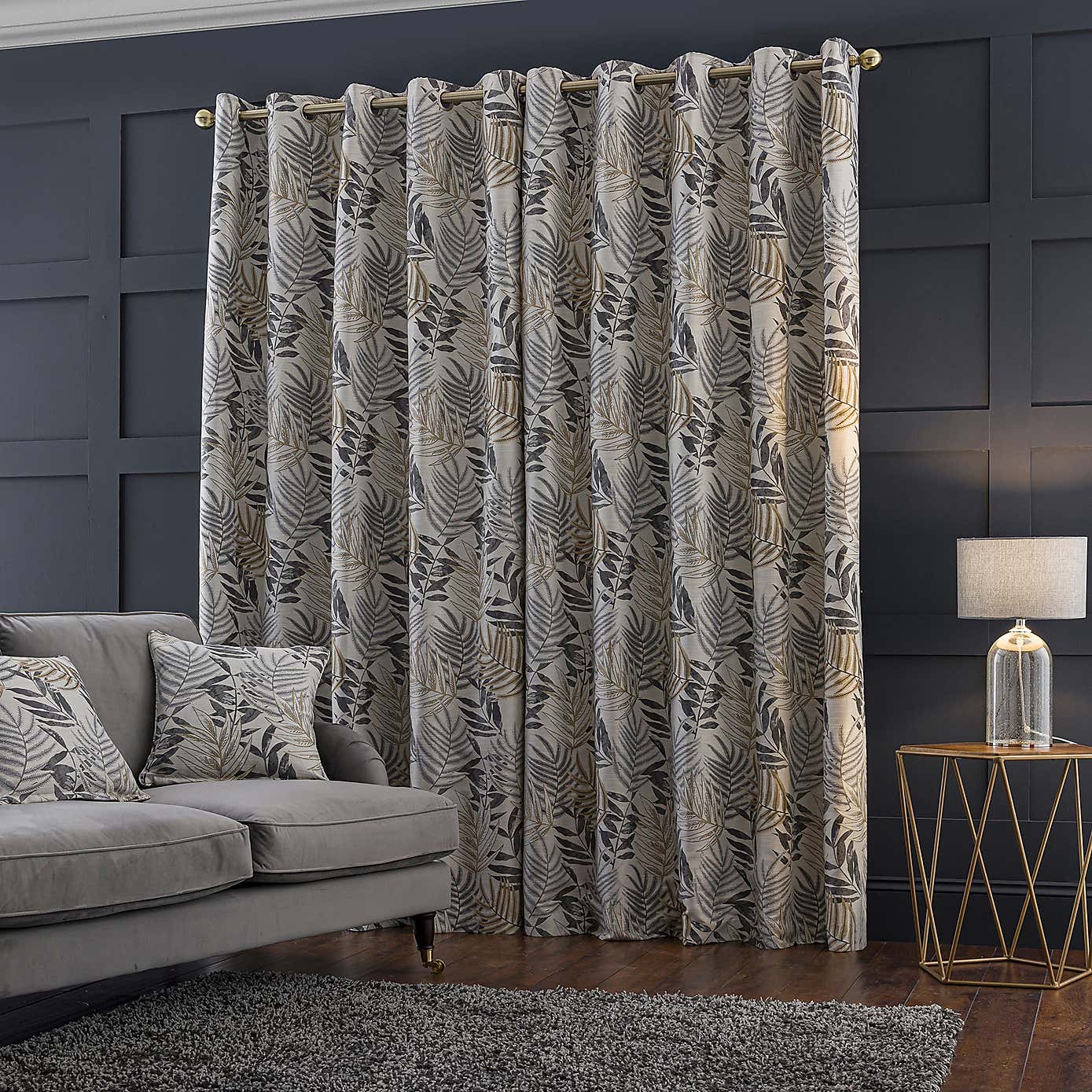 Leaf Jacquard Eyelet Curtains