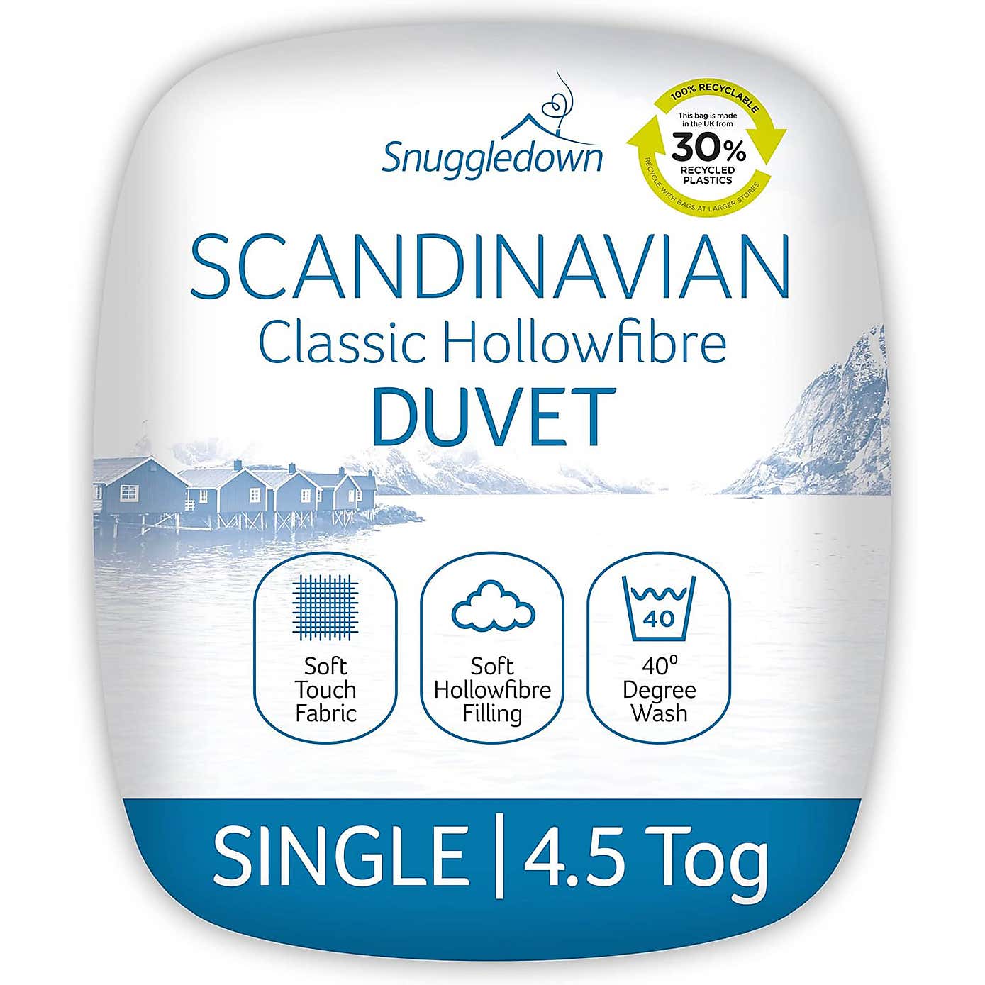 Snuggledown Scandinavian Hollowfibre 4.5 Tog Summer Duvet