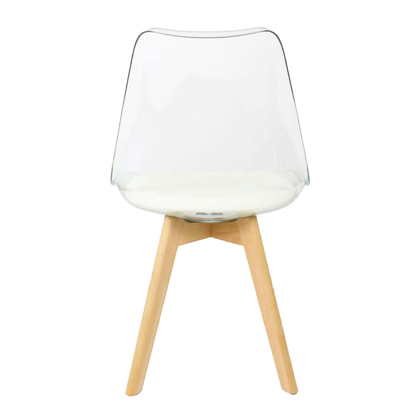 Fusion Living Soho Clear Plastic Dining Chair with Squared Legs