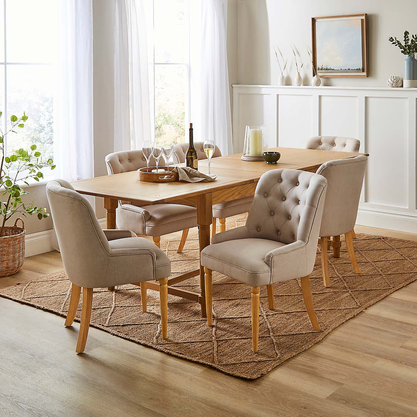 Beatrice Button Back Dining Chair, Fabric