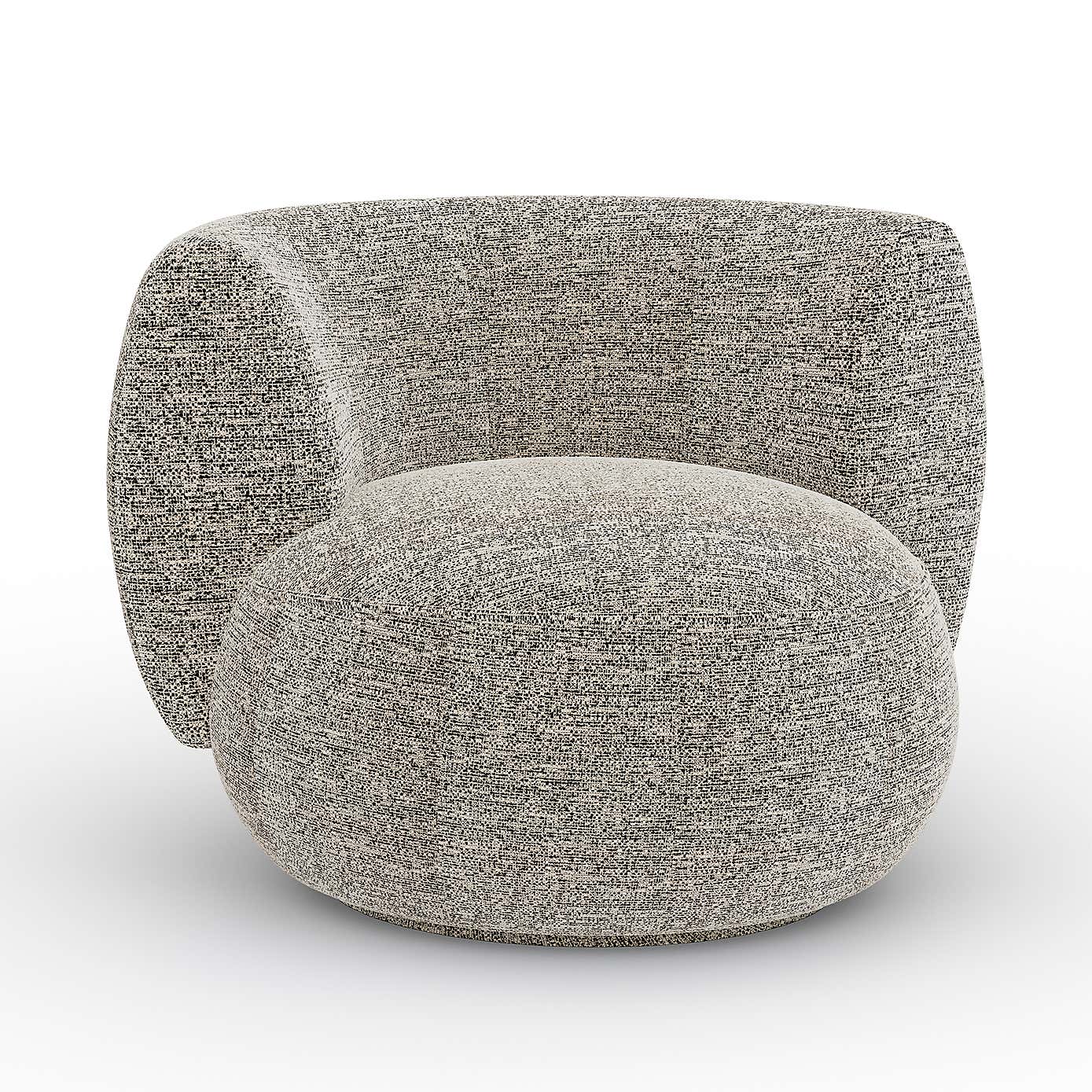 Lozenge Luxe Boucle Black Swivel Chair