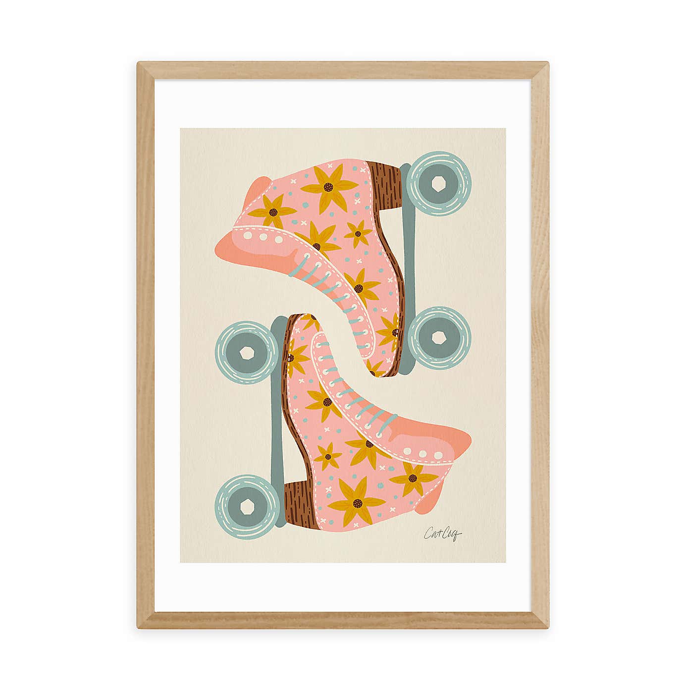 East End Prints Retro Rollerskates Print