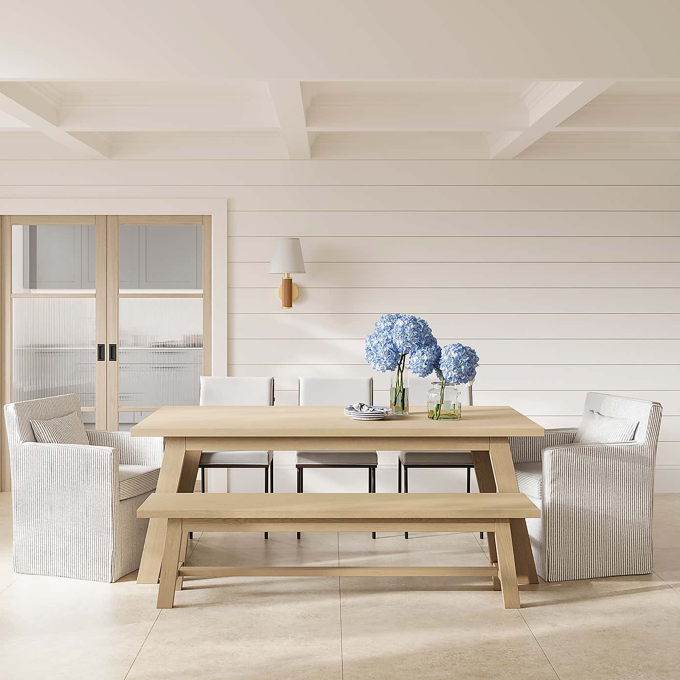 Bourton 8 Seater Dining Table, Latte