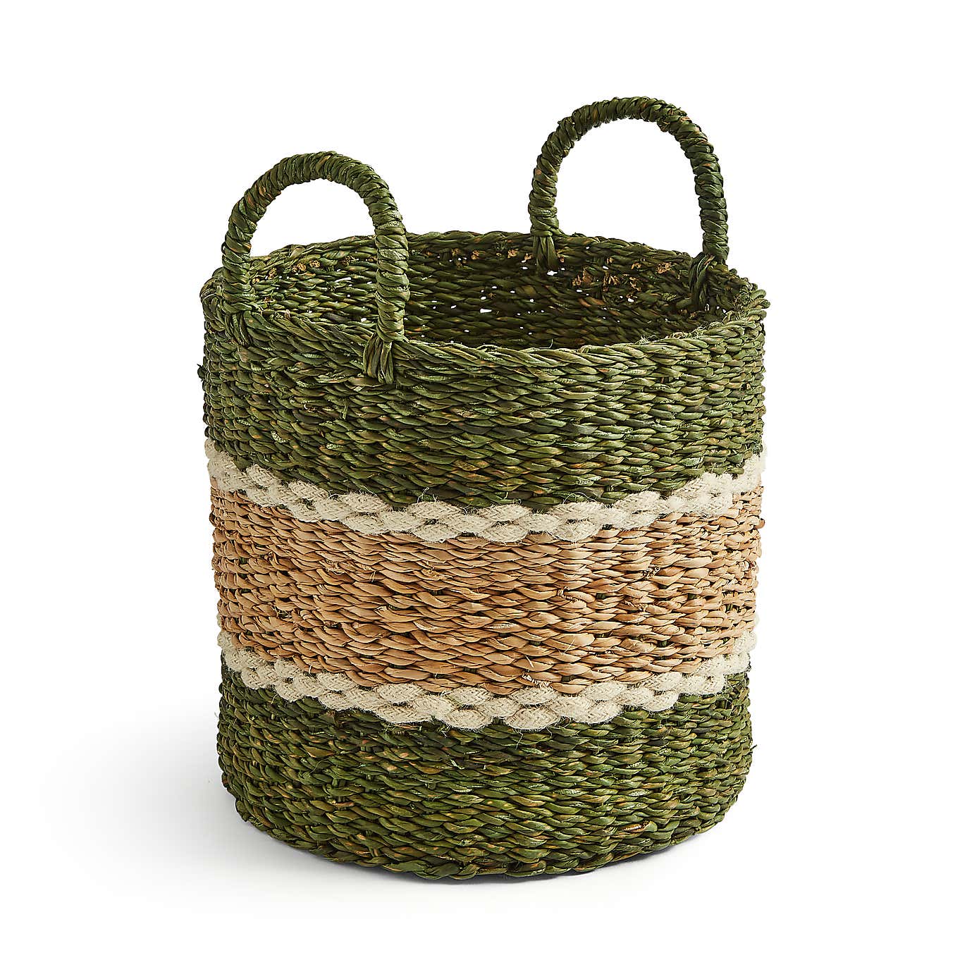 Green Stripe Storage Basket