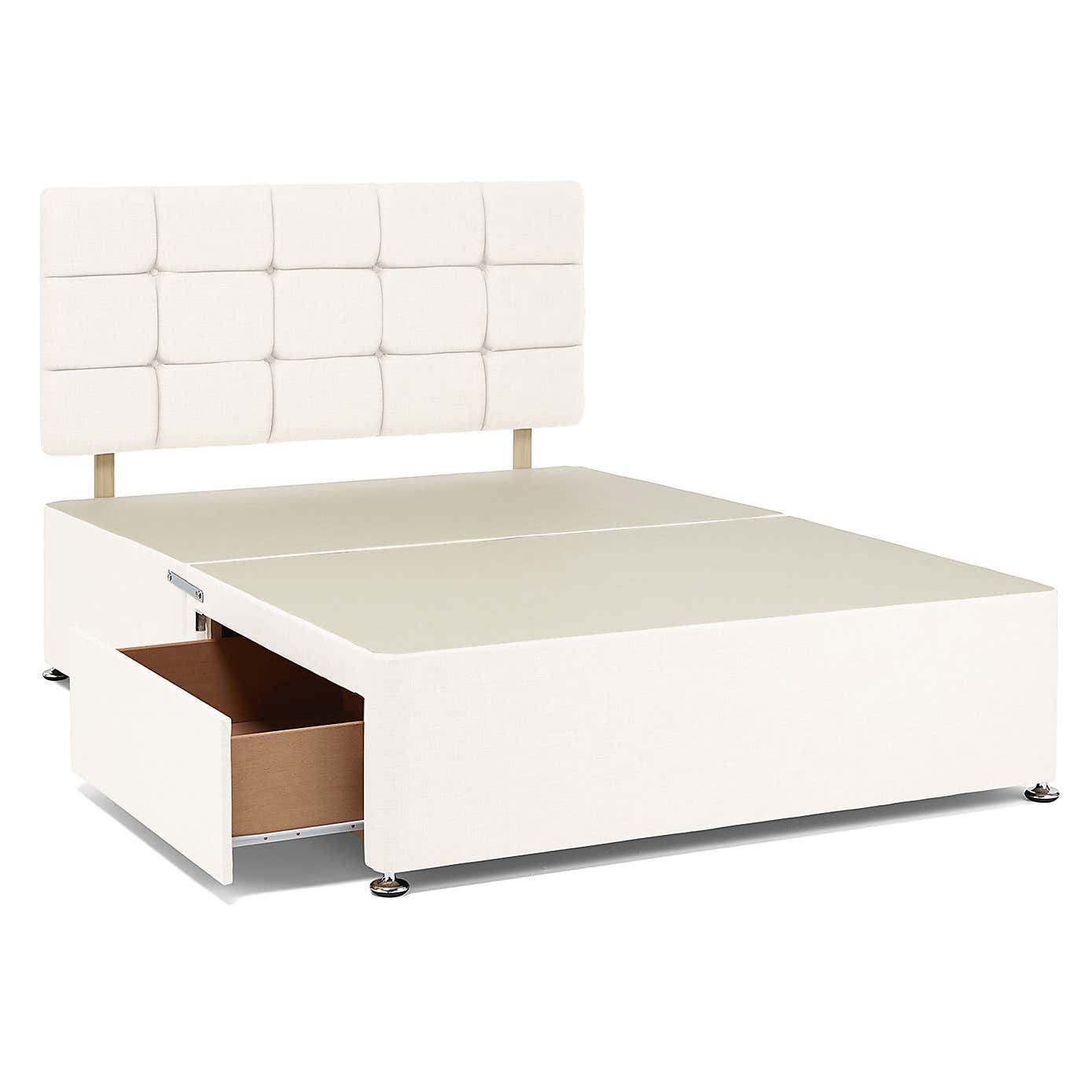 Universal Linen Divan Base with Headboard