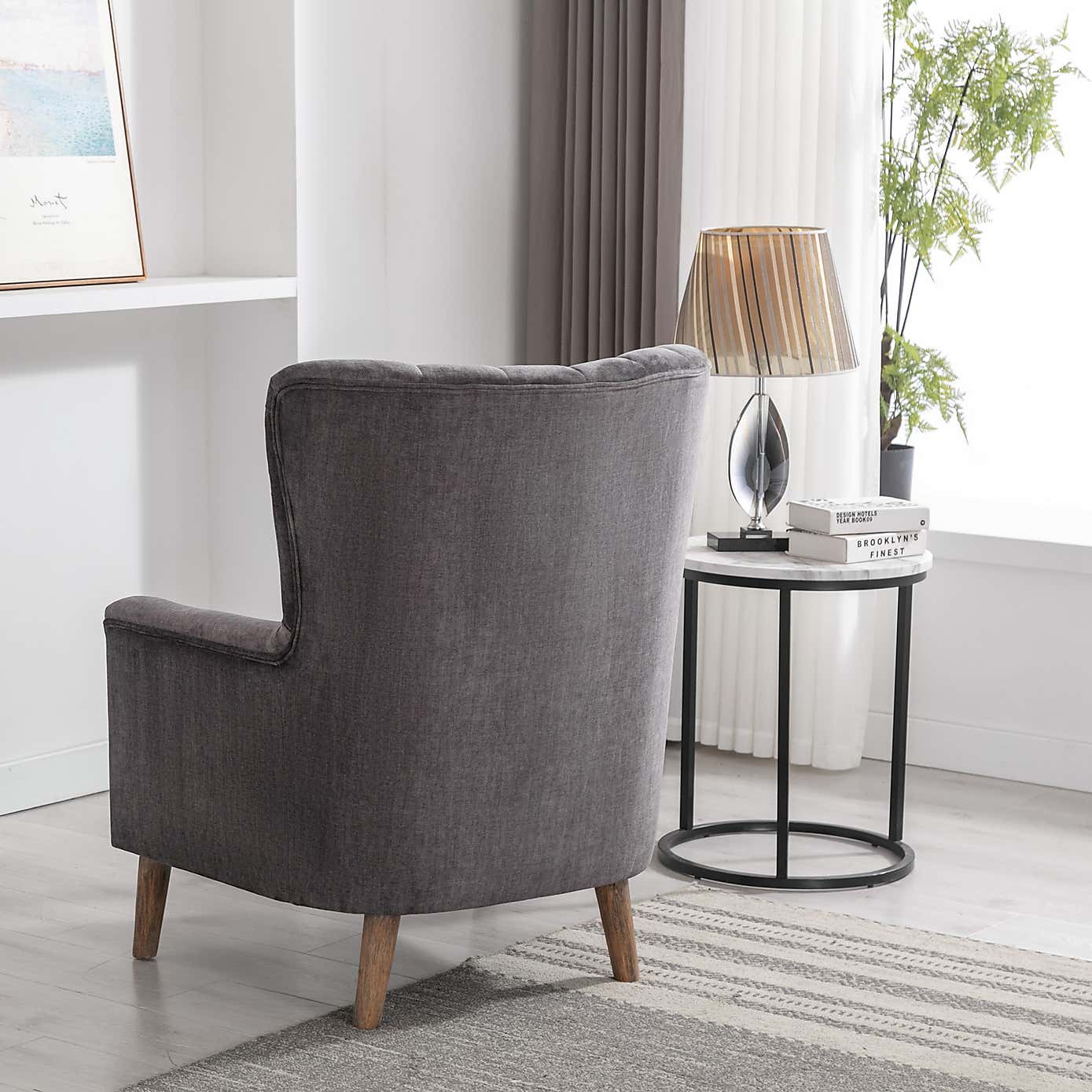 Image Furnishings Charlotte Velvet Wingback Occasional Armchair