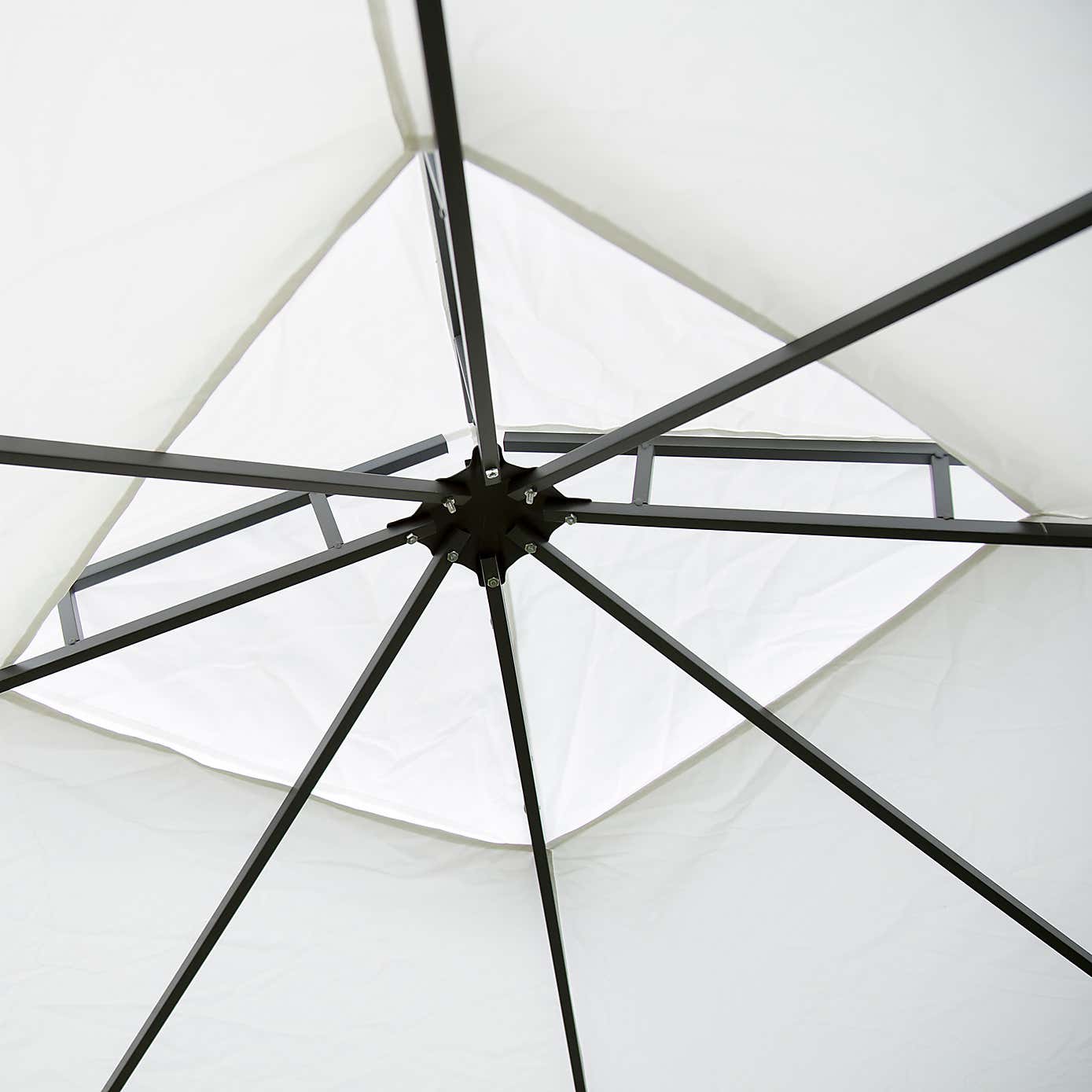 Charles Bentley Steel Cream Gazebo with Fly Screen