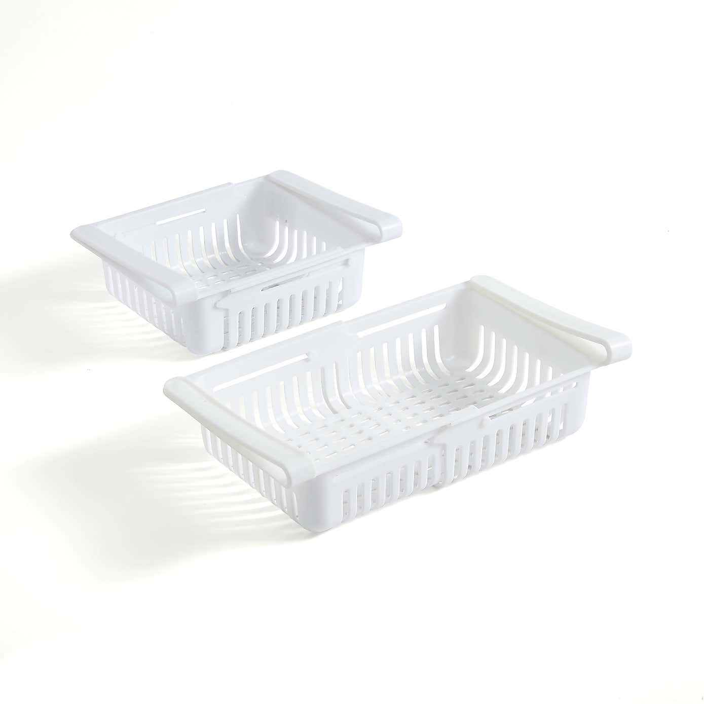 Set of 2 Expandable Fridge Storage Baskets