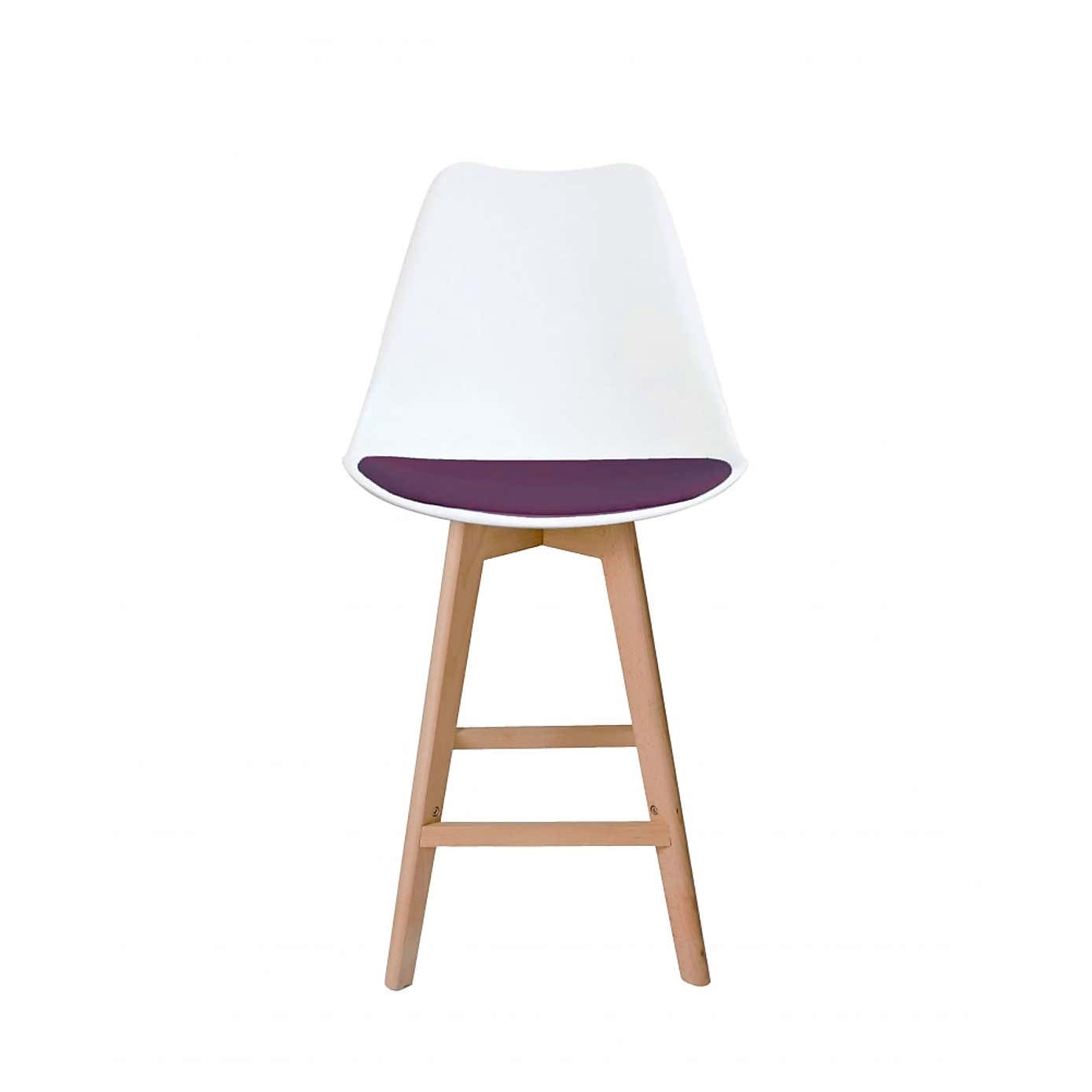 Fusion Living Soho White Plastic Bar Stool
