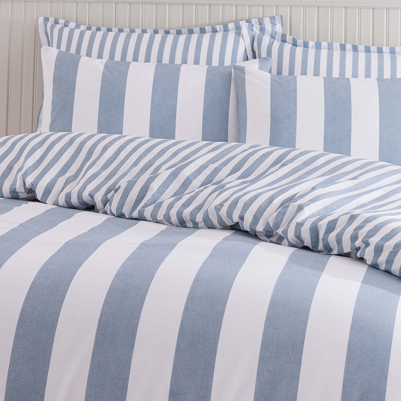 Kent Broad Stripe Cotton Duvet Cover & Pillowcase Set