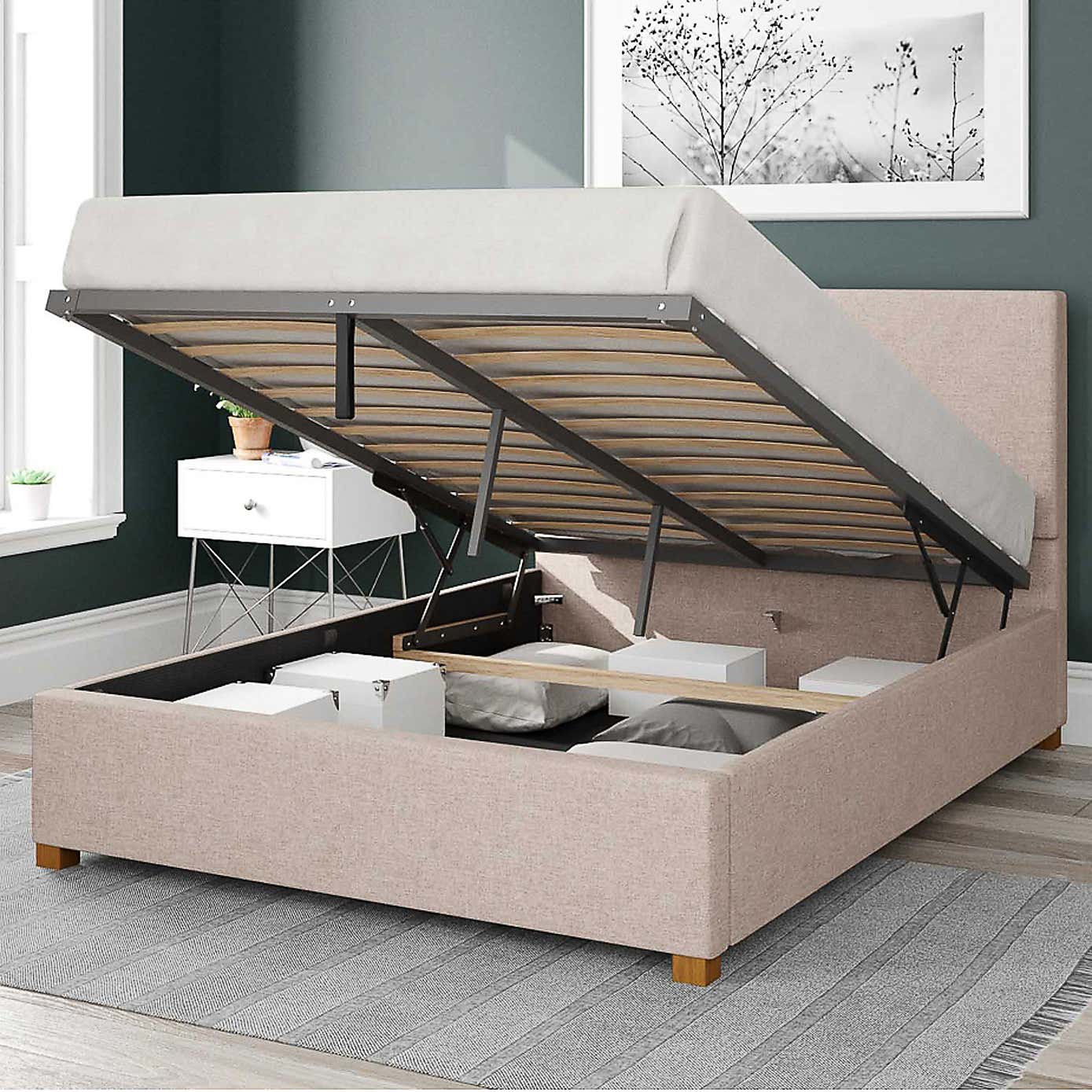 Garland Saxon Twill Ottoman Bed