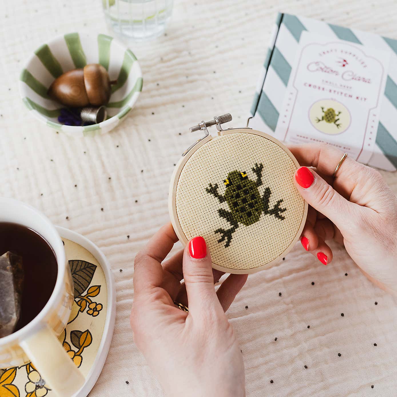 Cotton Clara Frog Cross Stitch Kit