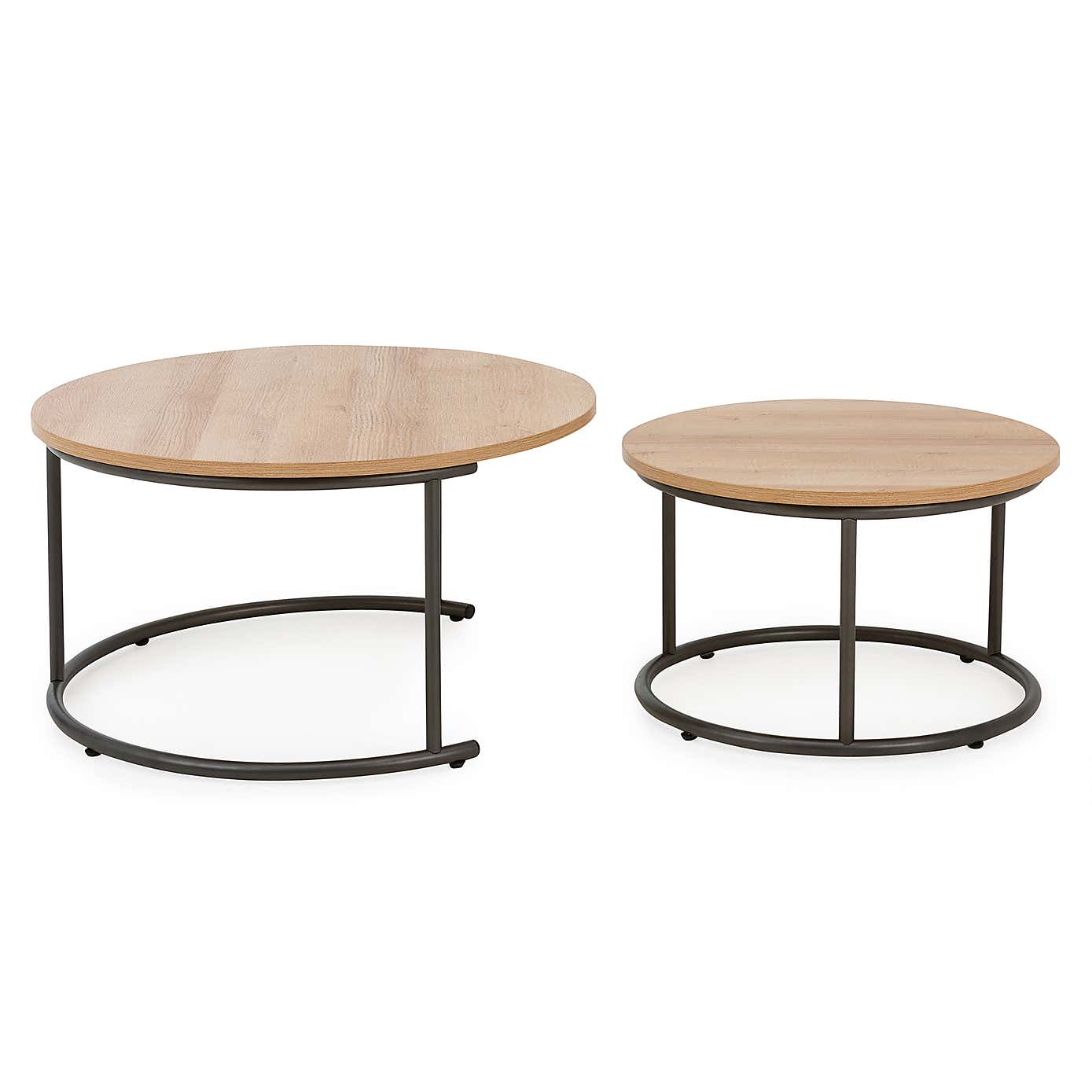 Fulton Oak Effect Set of 2 Coffee Tables