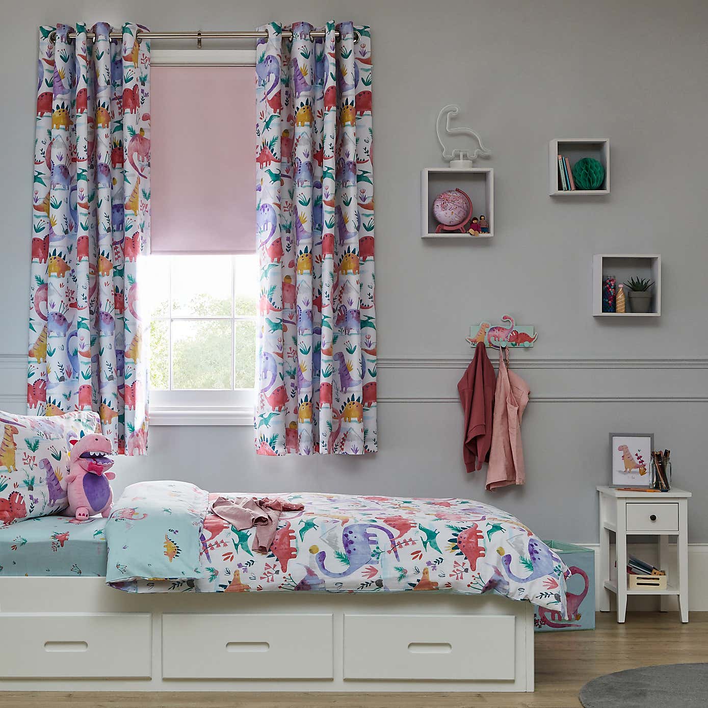 Dinosaur Thermal Blackout Eyelet Curtains