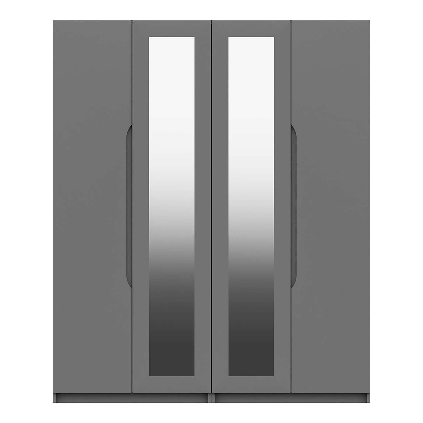 Legato 4 Door Mirrored Wardrobe