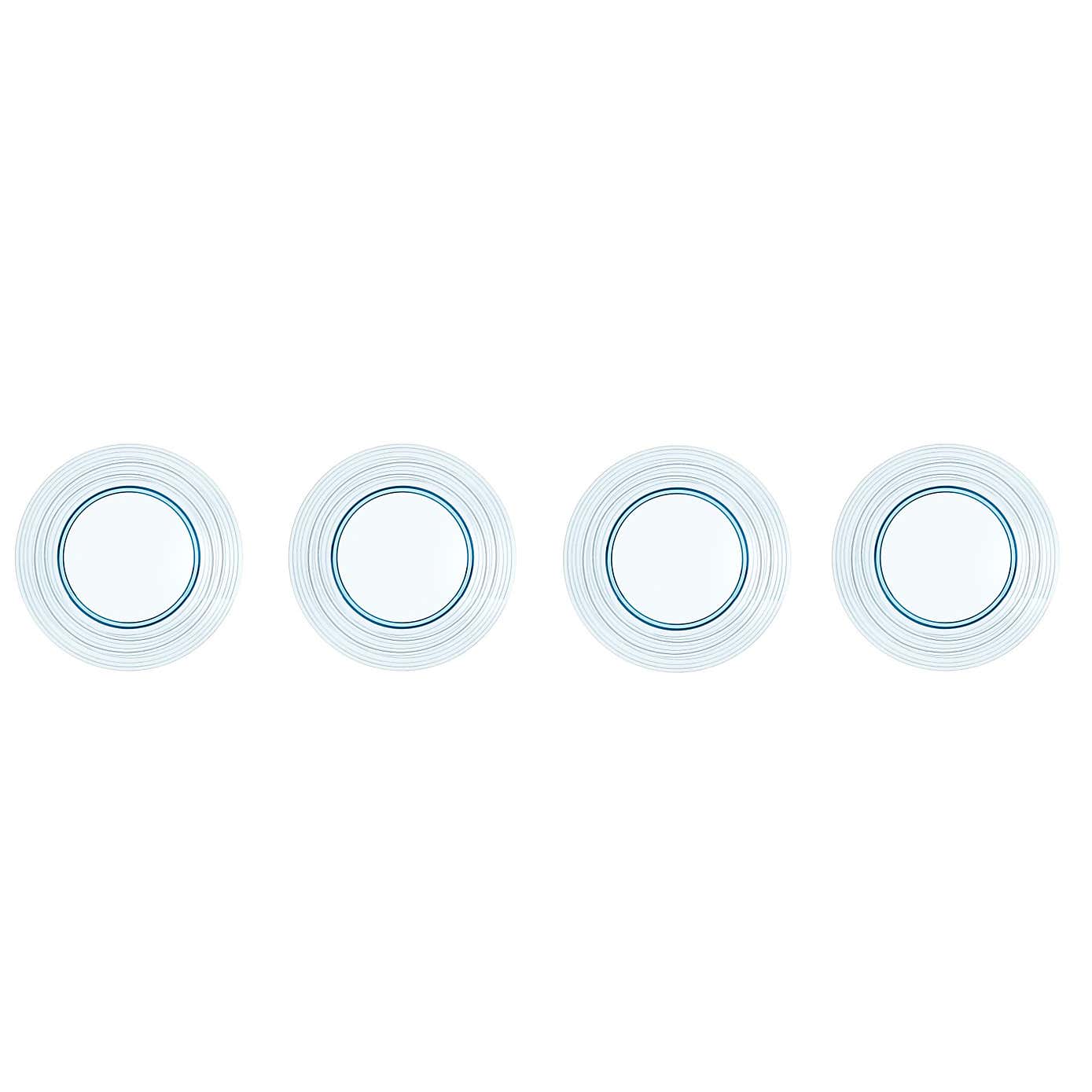 Three Rivers Set of 4 Blue Linear Plates
