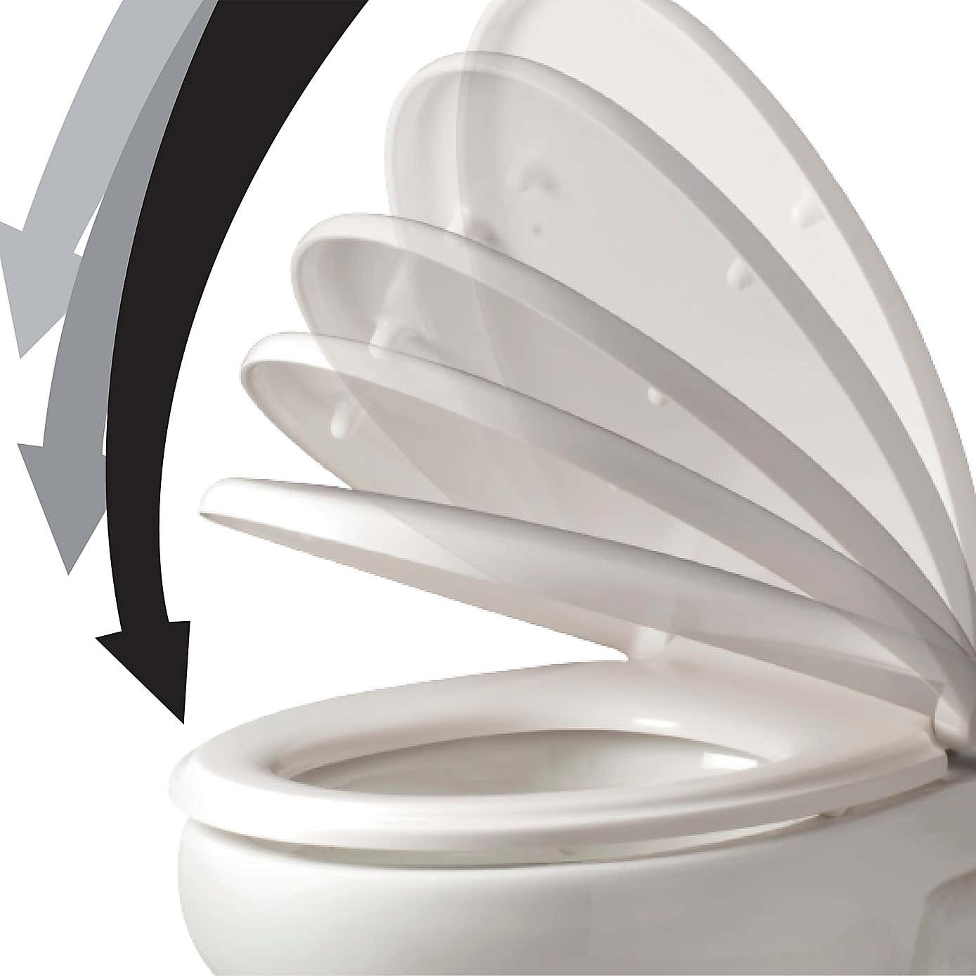 Thermoplast White D Shape Toilet Seat