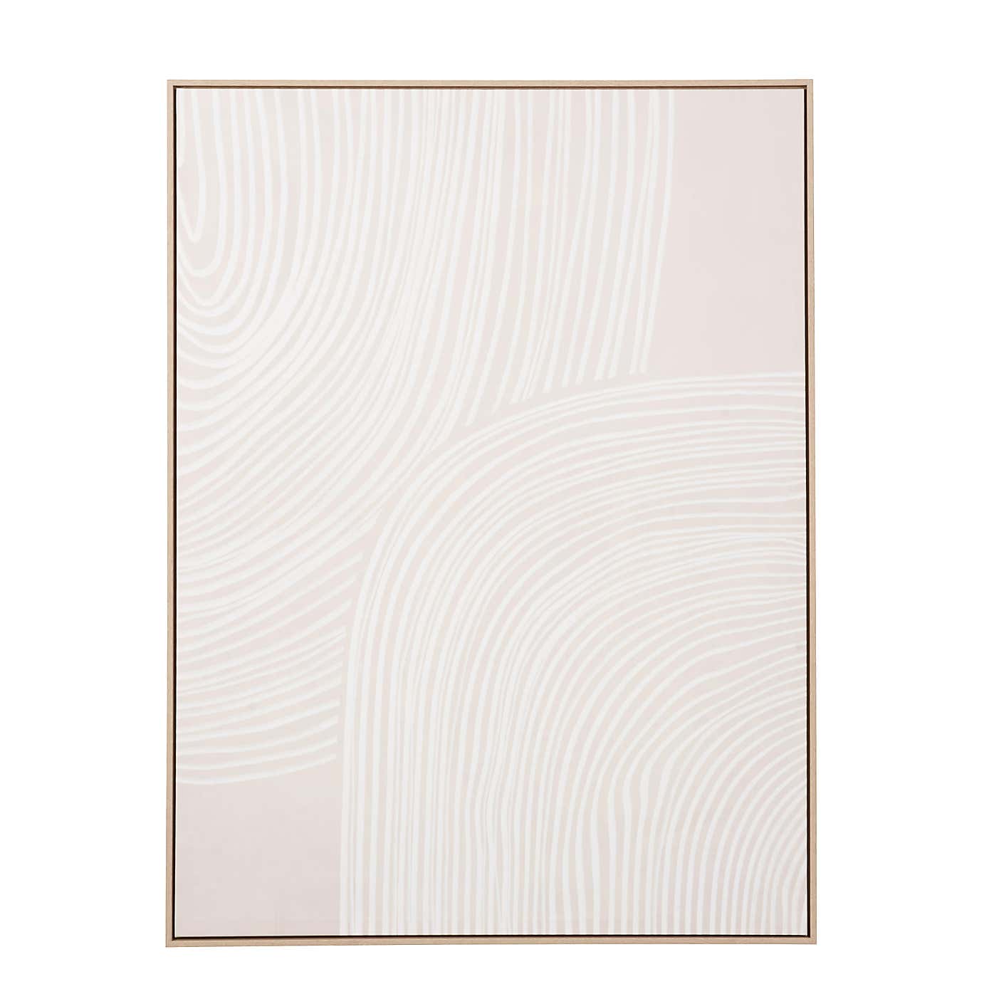 Natural & White Abstract Lines Framed Canvas