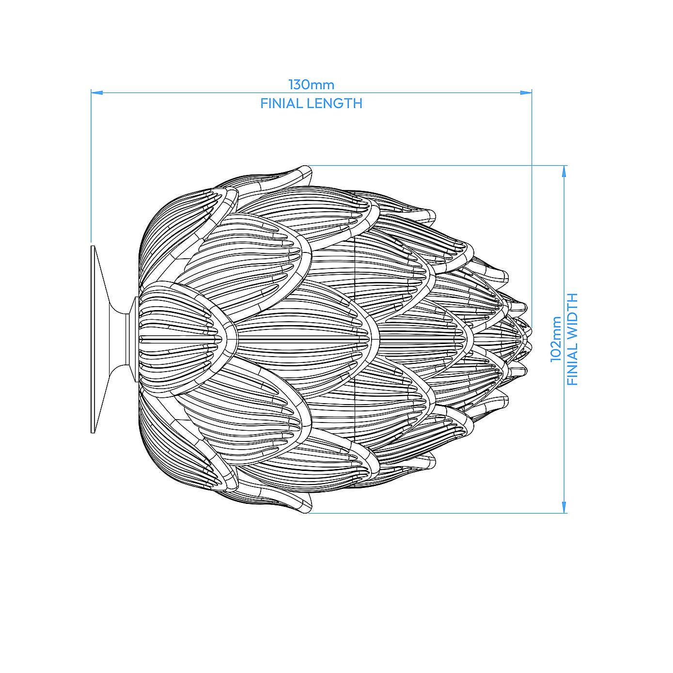 Artichoke Fixed Metal Eyelet Curtain Pole with Rings