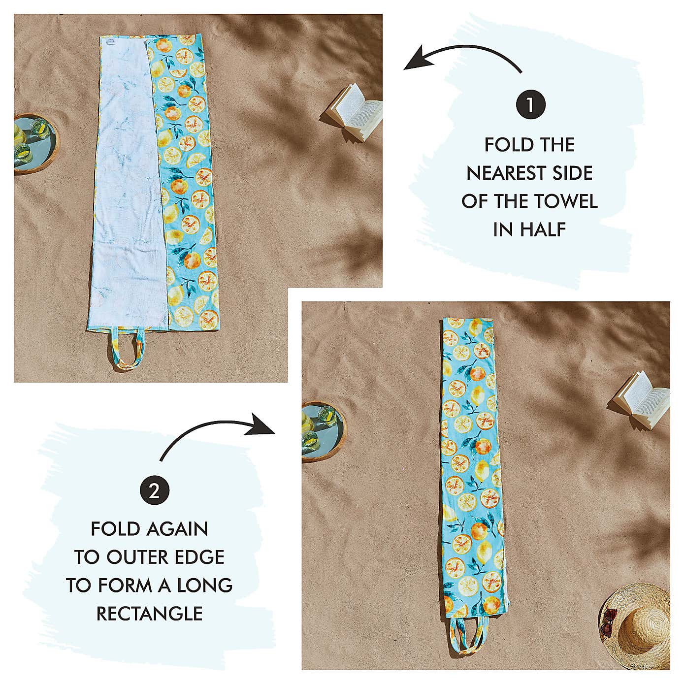 Catherine Lansfield Summer Fruits 2-in-1 Beach Towel and Bag