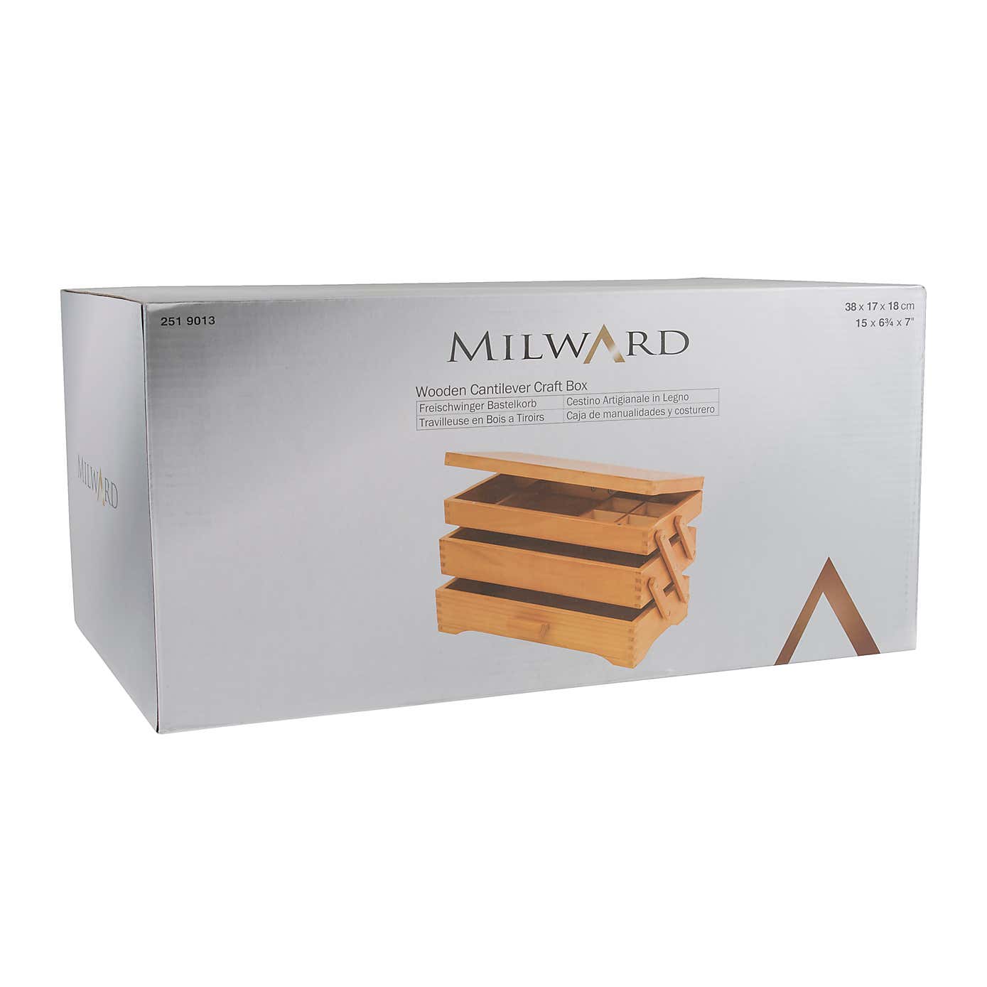 3 Tier Light Wood Cantilever Box