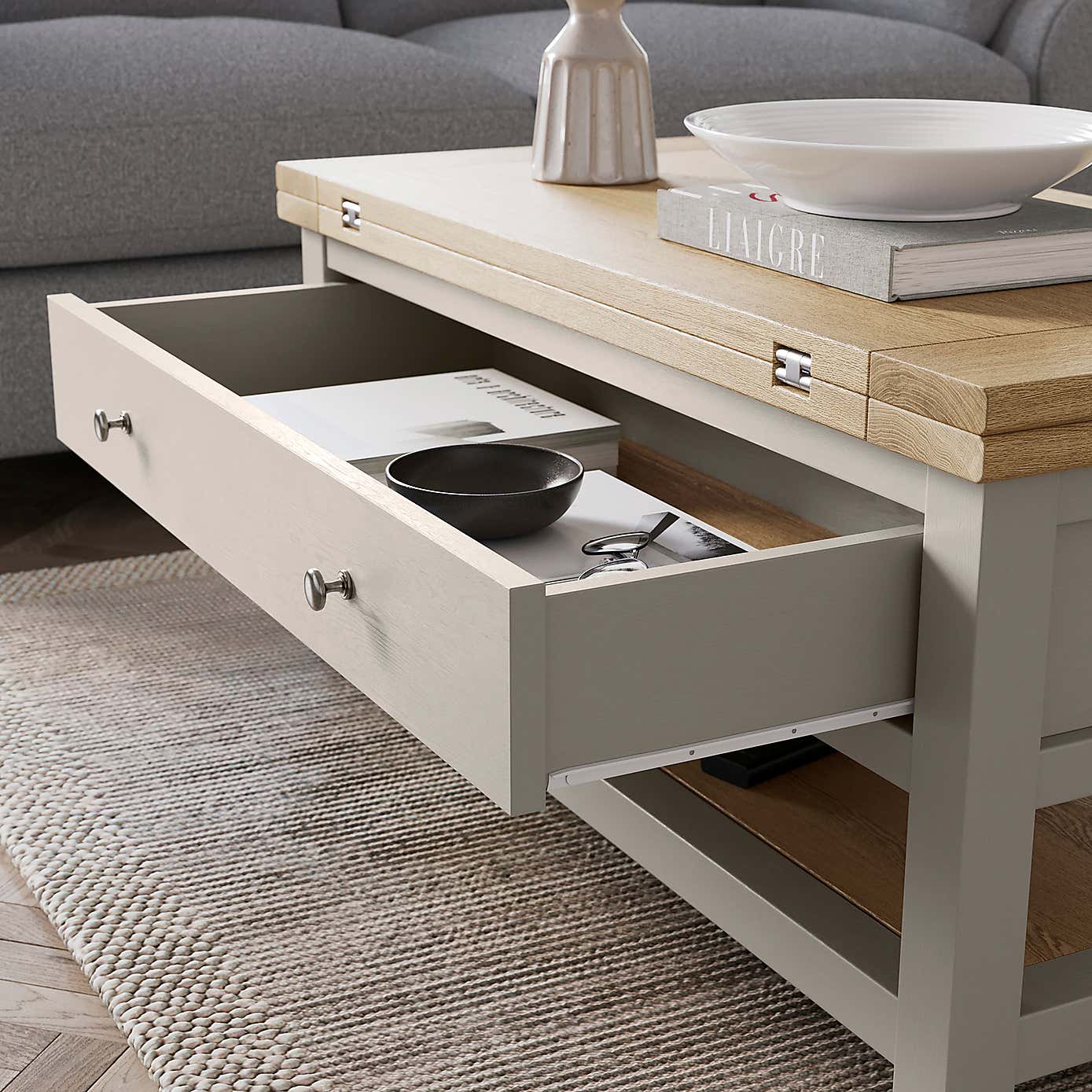 Olney Extendable Coffee Table, Stone