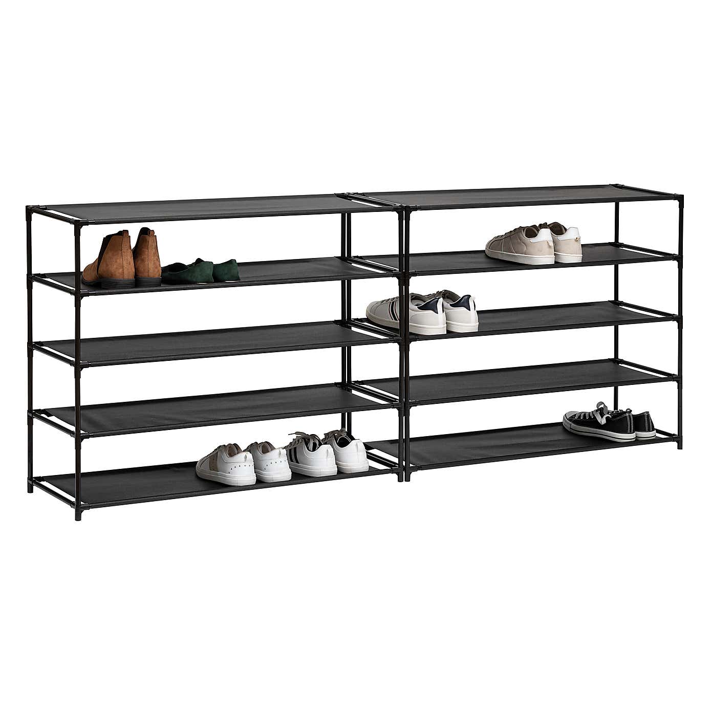 Fabric 10 Shelf Shoe Storage Organiser