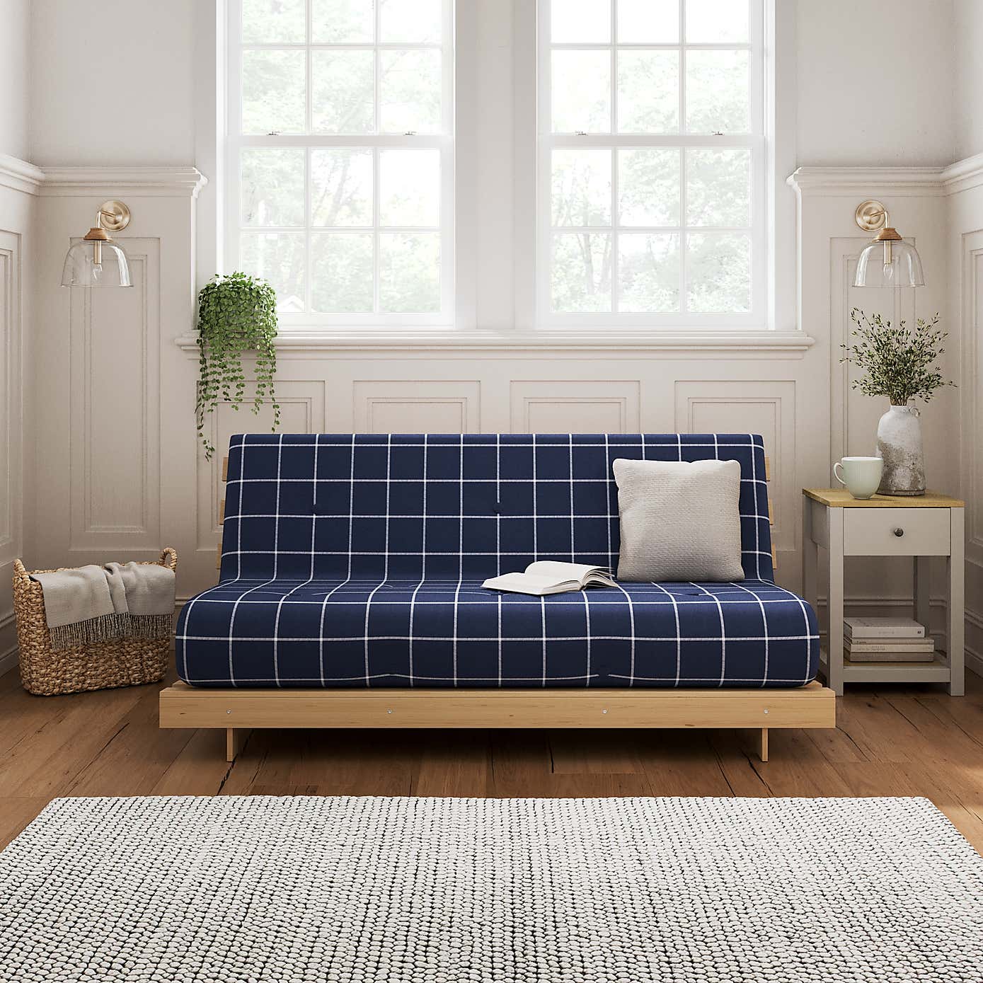 Mito Double Window Pane Check Futon