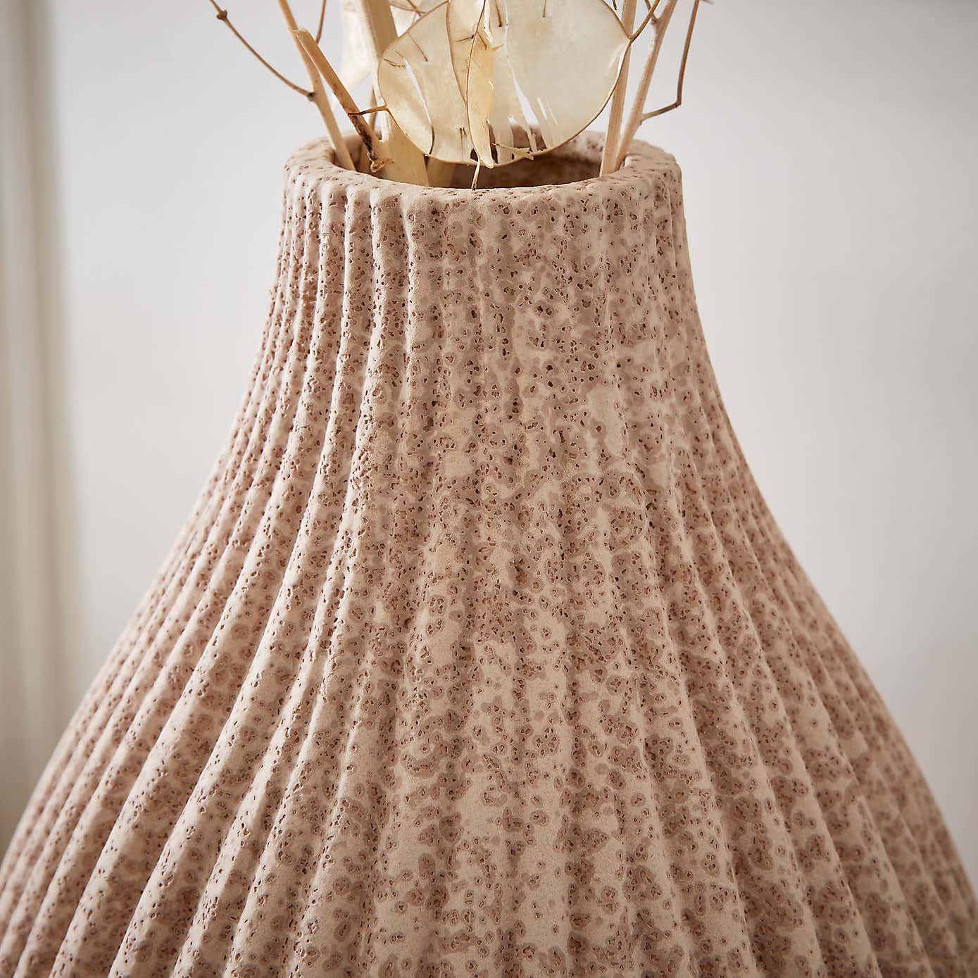 Ribbed Stone Bottle Vase