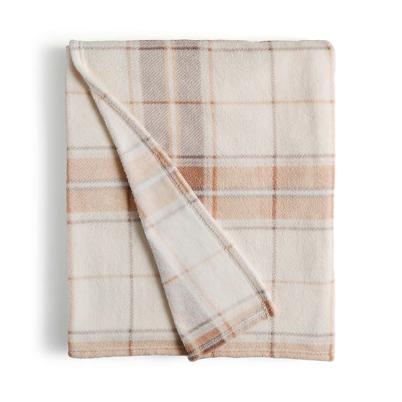 Printed Check Fleece Throw
