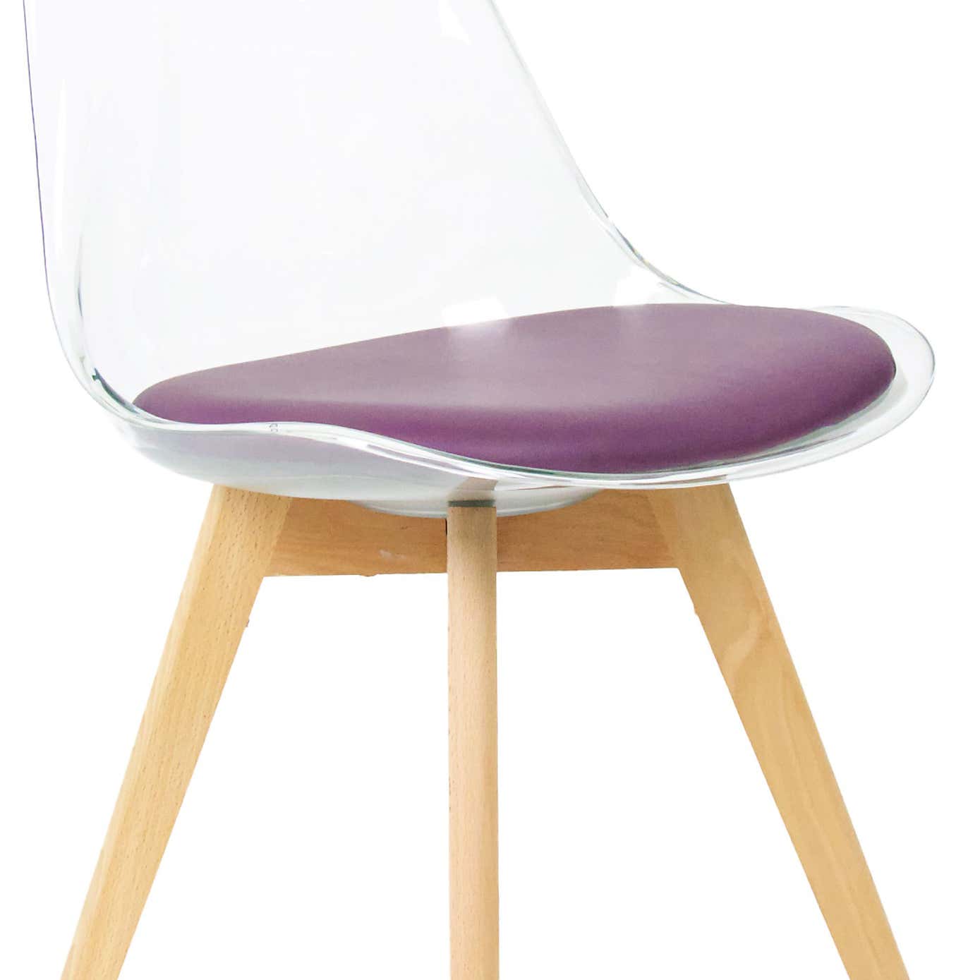 Fusion Living Soho Clear Plastic Dining Chair with Squared Legs