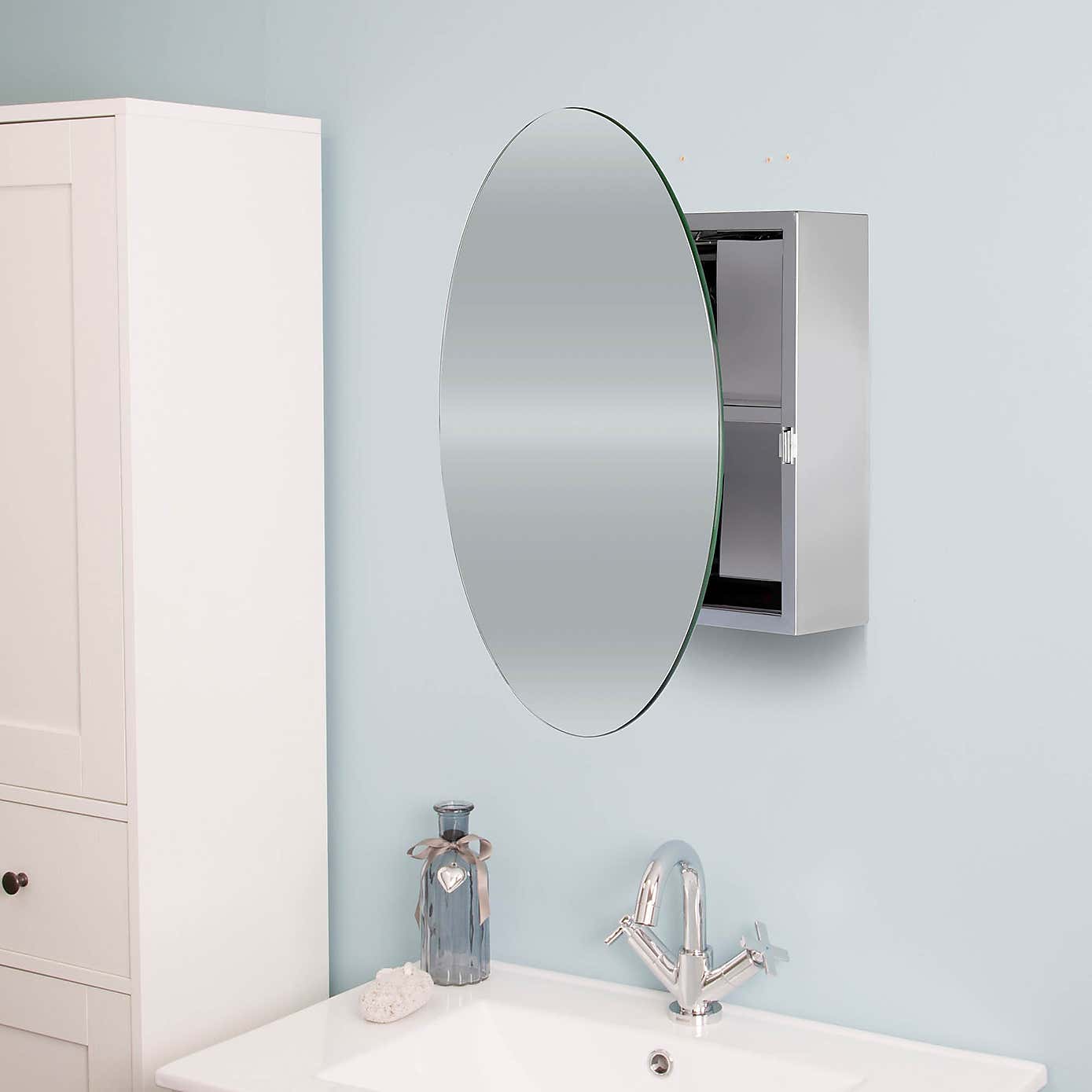 Severn Circular Mirror Door Cabinet