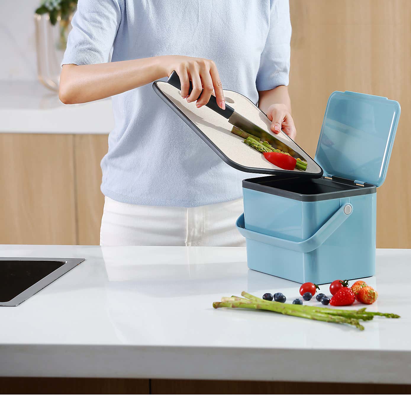 EKO Deco 4L Antibaterial Coated Compost Caddy