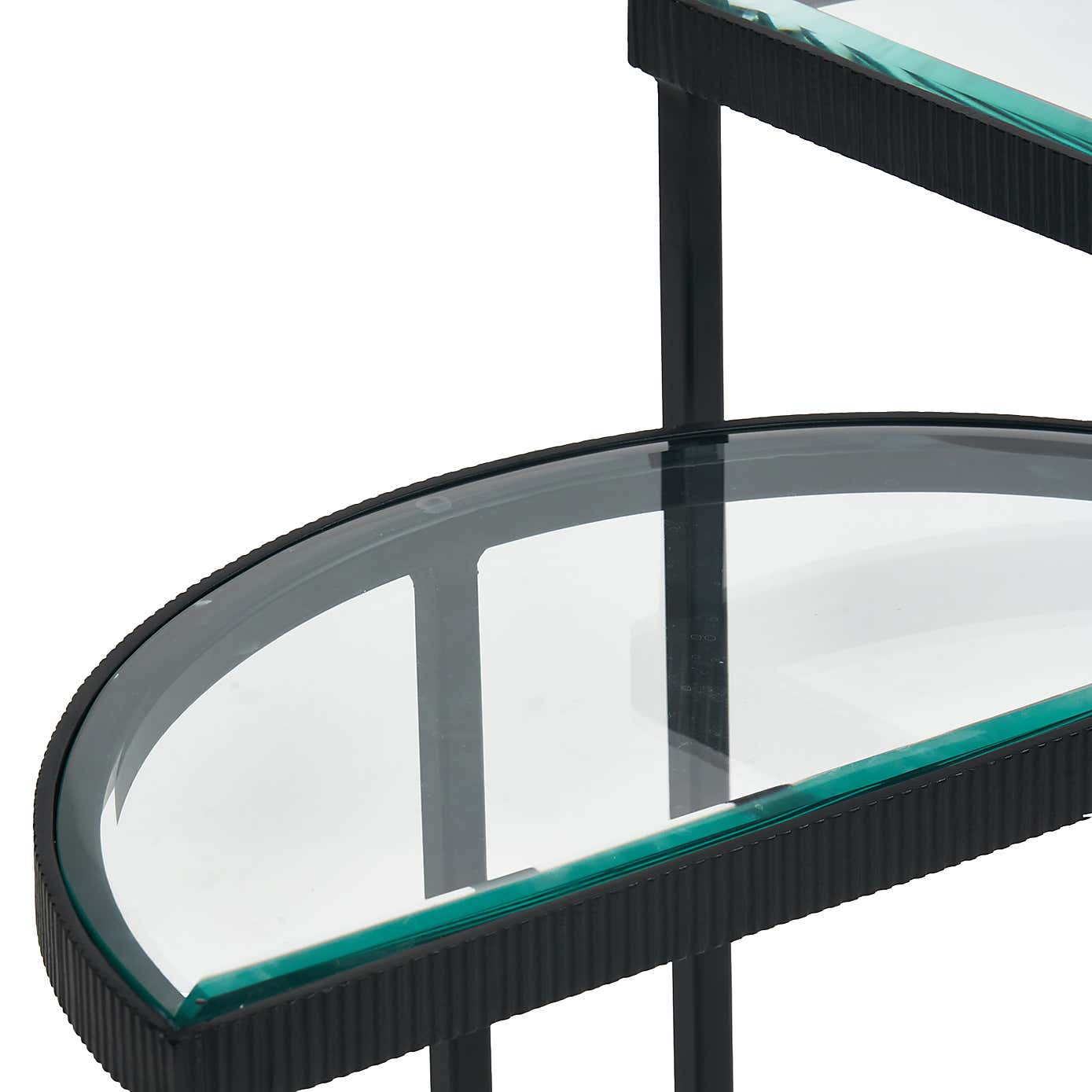 Marazzi Half Moon Side Tables, Bevelled Glass