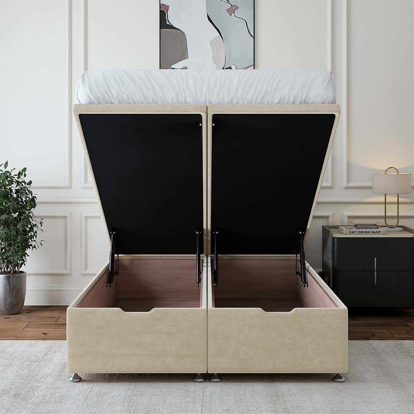 Bedmaster Plush Chenille End of Bed Ottoman Base