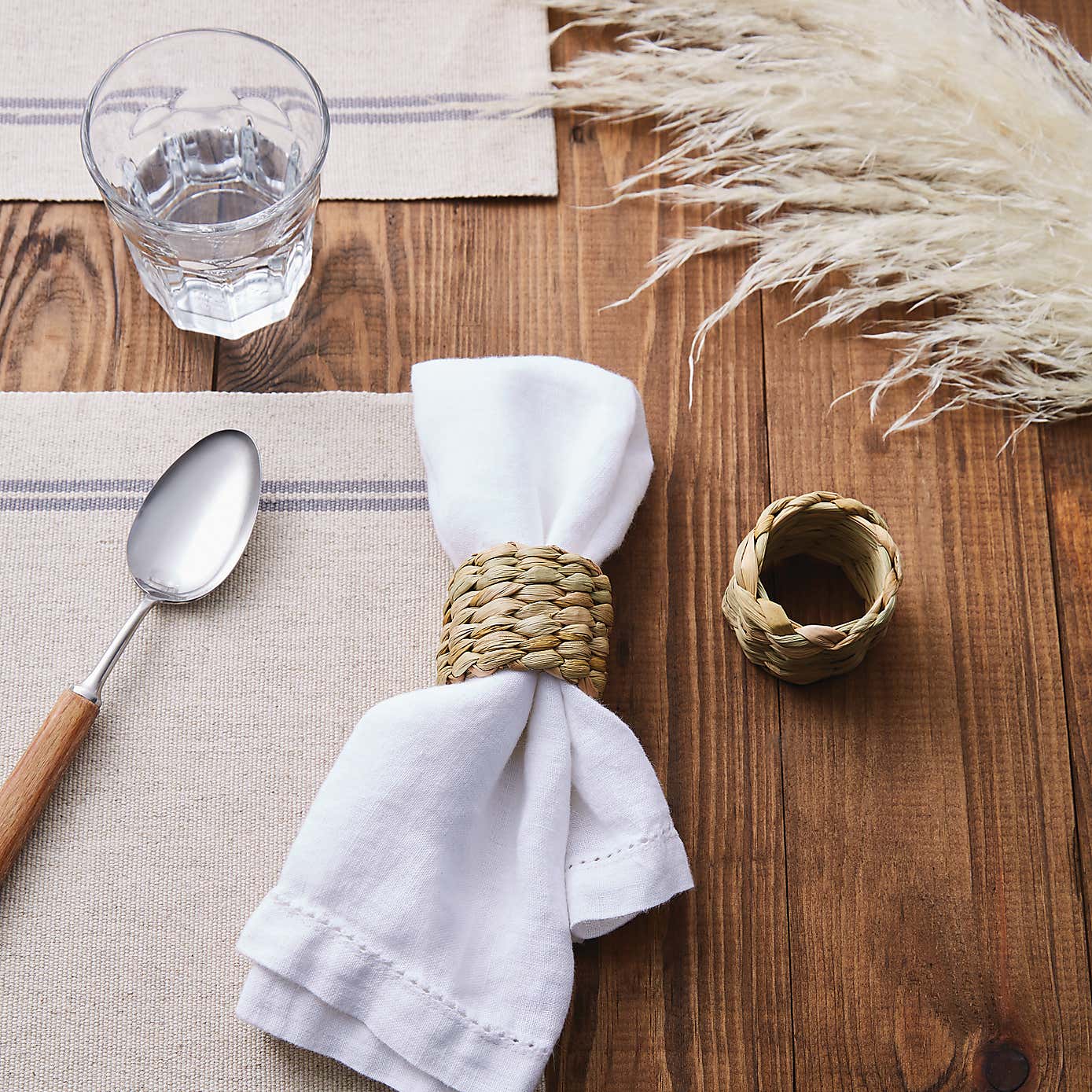 Straw Set of 2 Napkin Rings