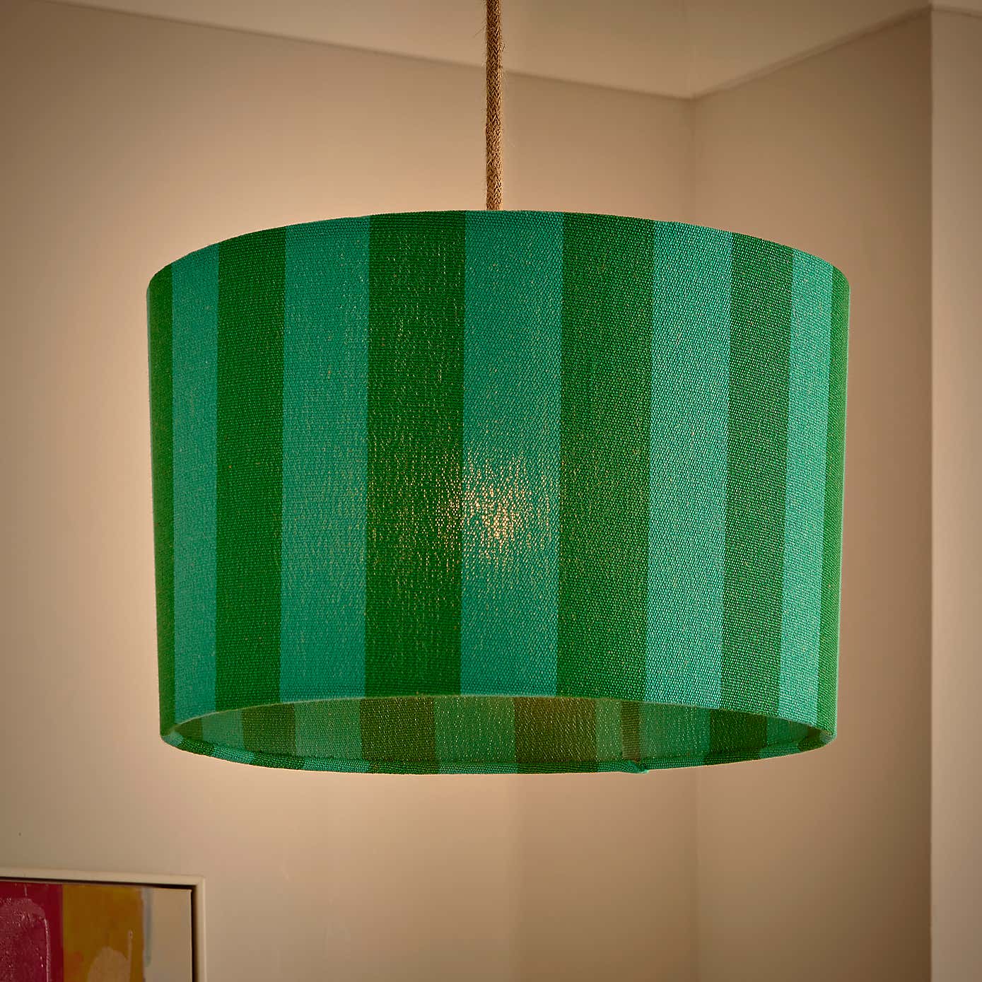 Beatrice Stripe Drum Lamp Shade