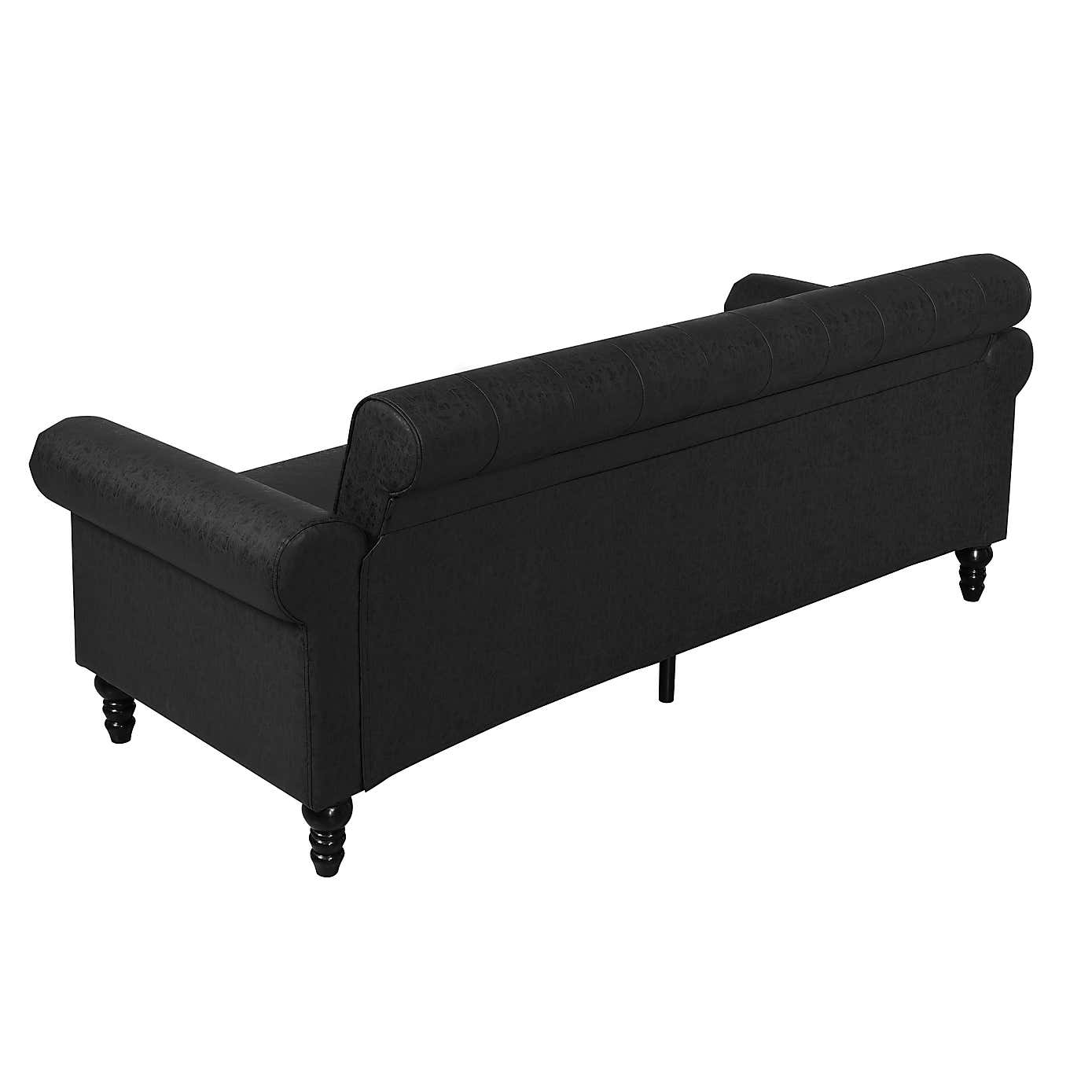 Greta Faux Leather 3 Seater Sofa