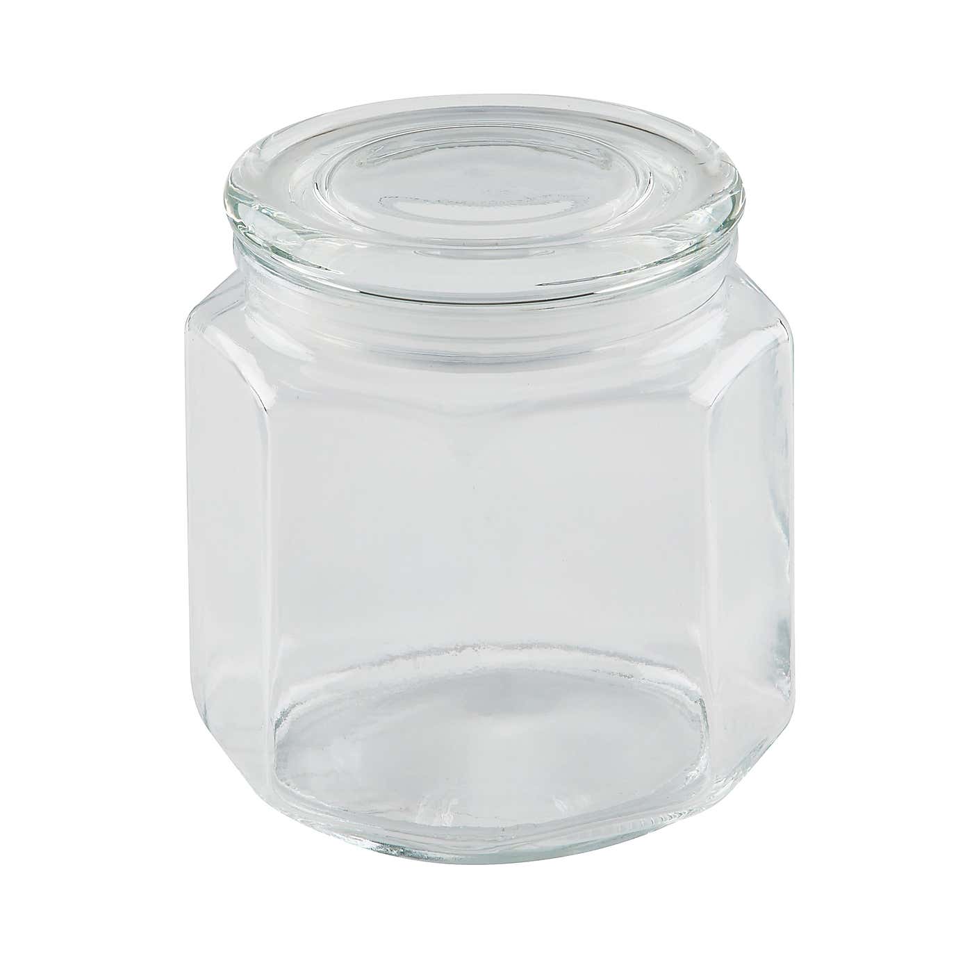Hexagonal Glass Jar