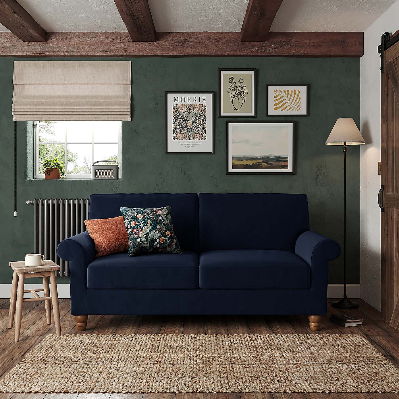 Bettie Velvet 3 Seater Double Sofa Bed