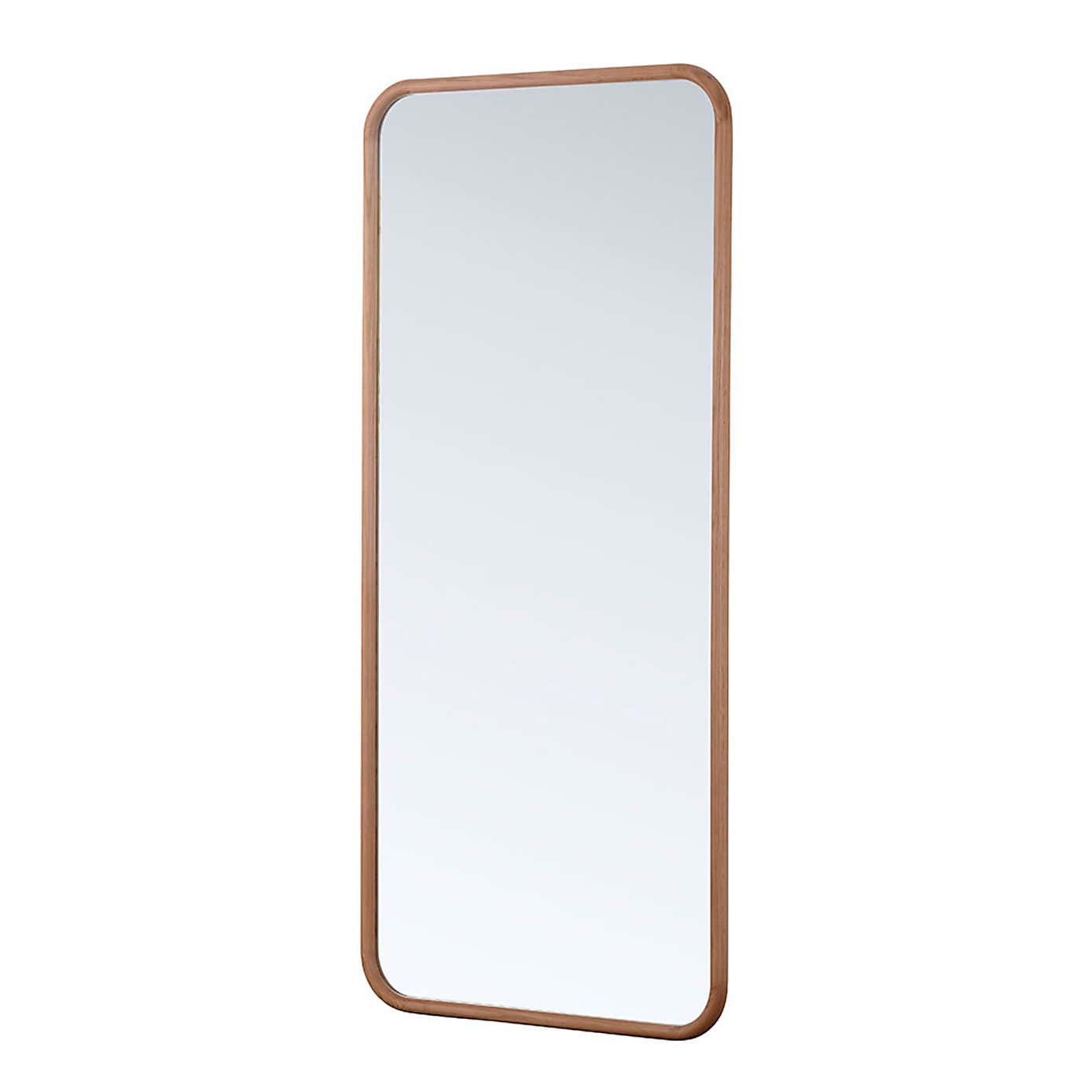 Yearn Solid Oak Curved Full Length Leaner Wall Mirror