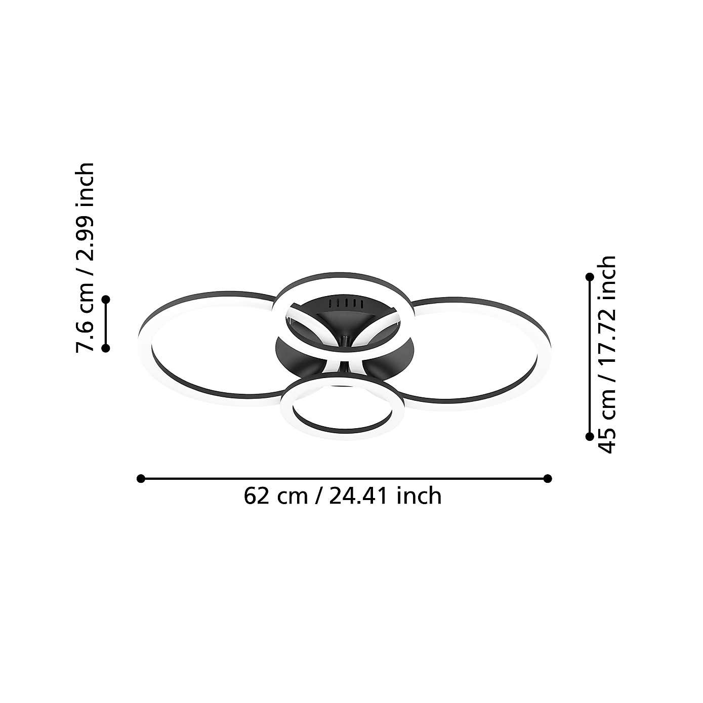 EGLO Parrapos-Z Large Flush Ceiling Light